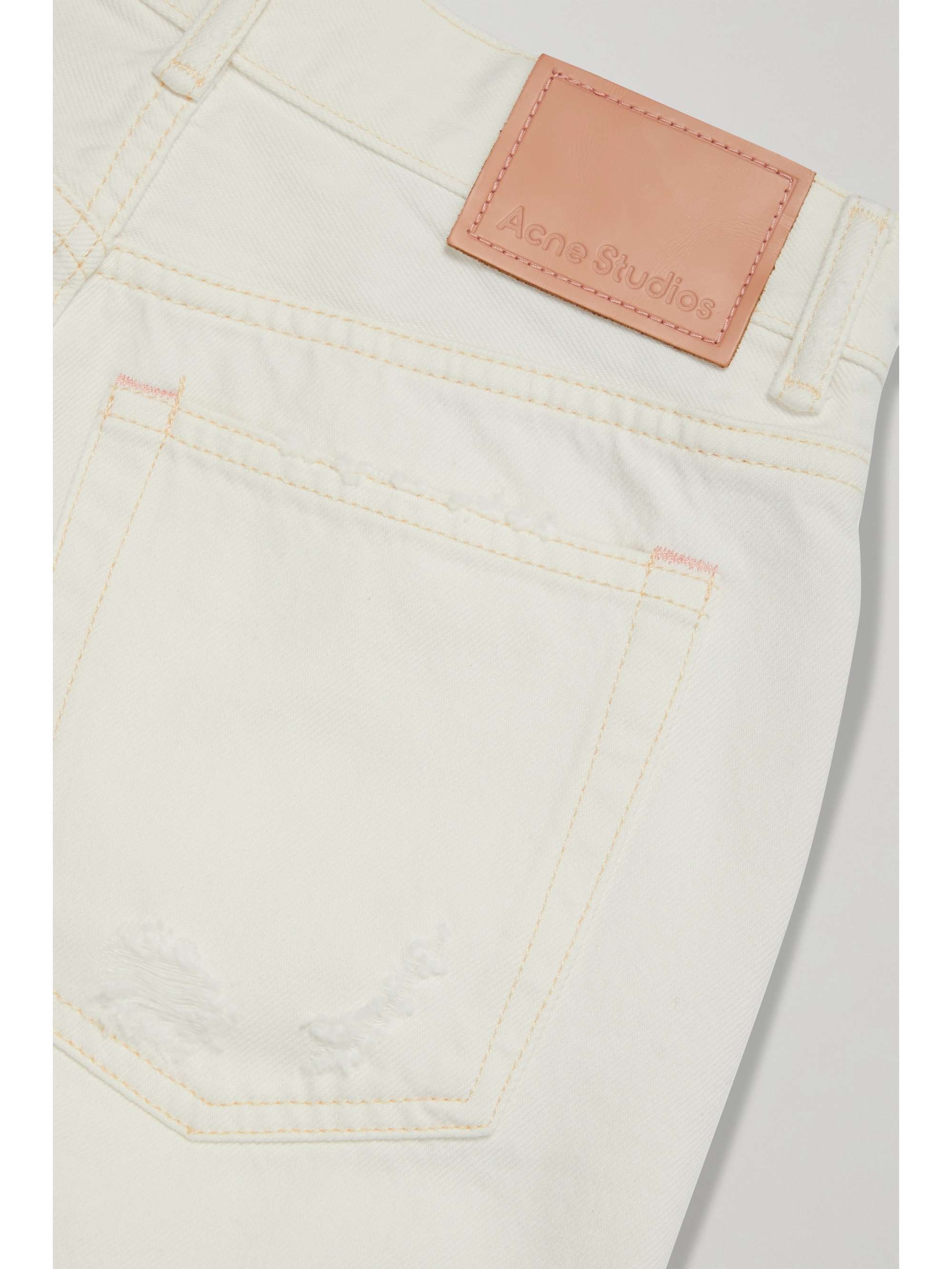 ACNE STUDIOS + NET SUSTAIN cropped distressed organic high-rise straight-leg jeans