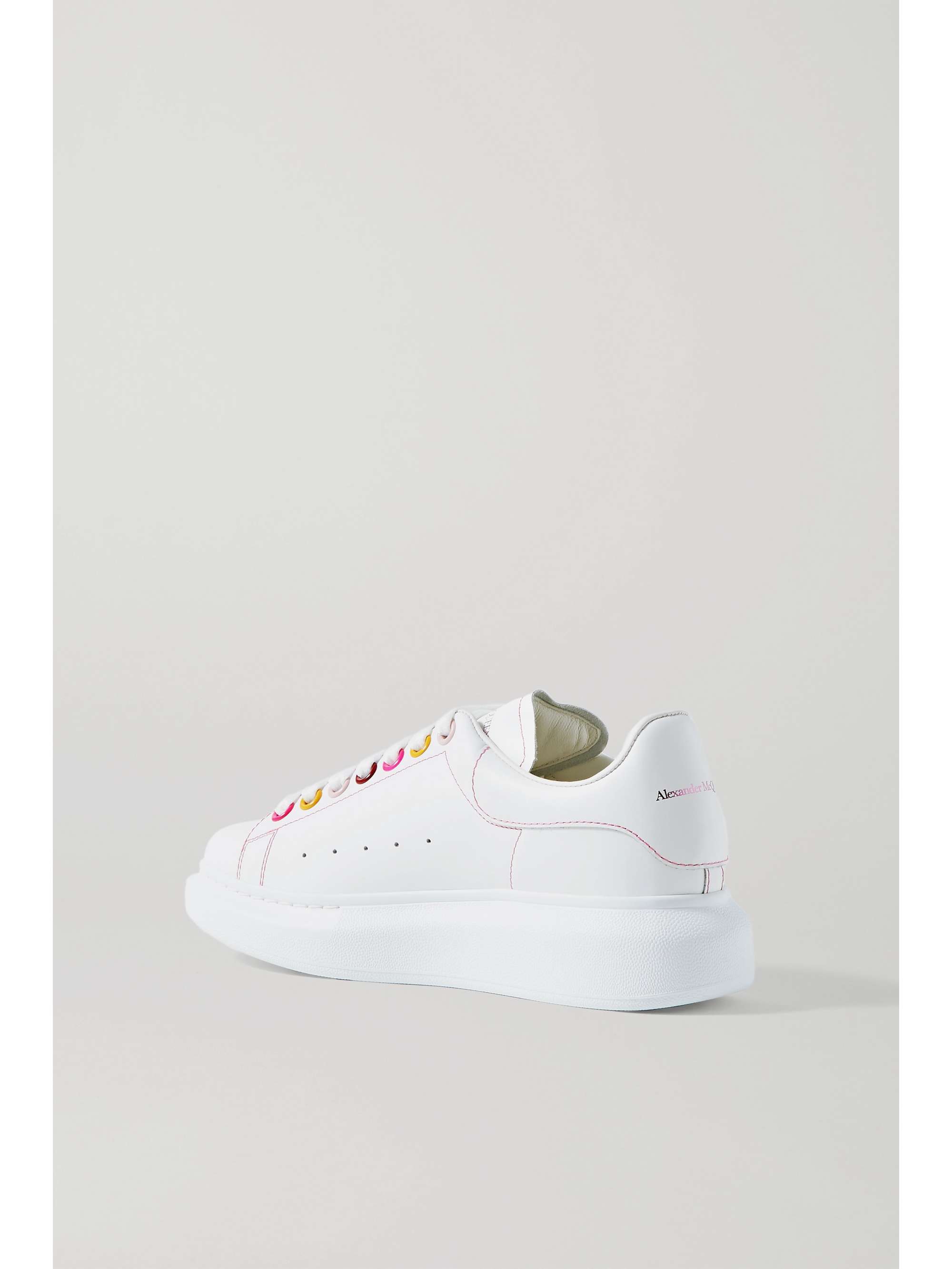 ALEXANDER MCQUEEN Suede-trimmed leather exaggerated-sole sneakers