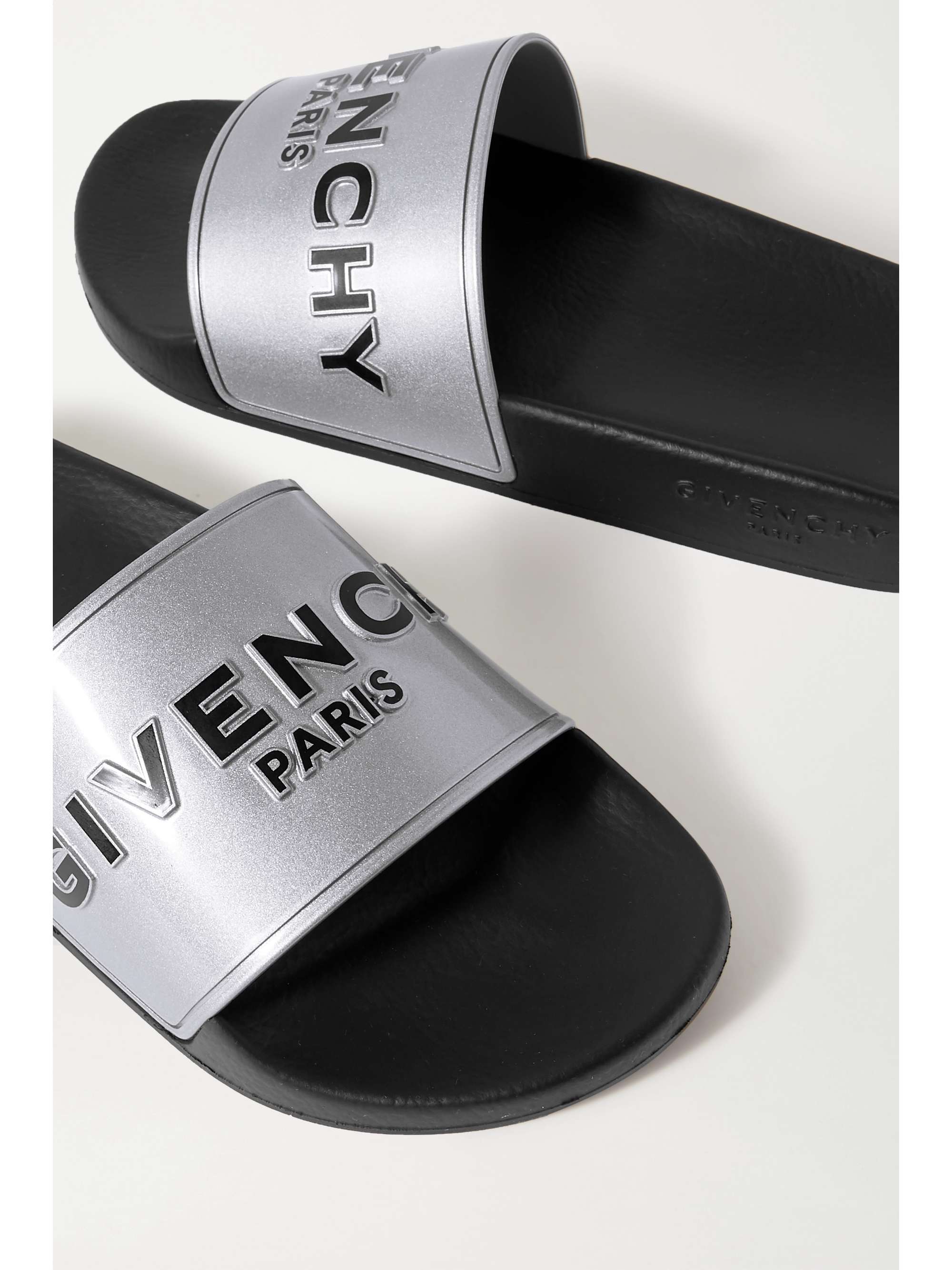 silver givenchy slides