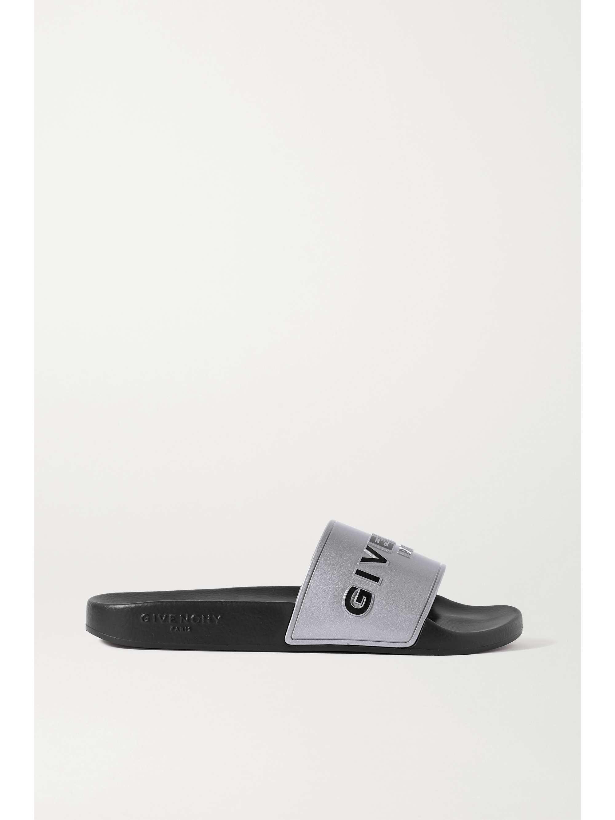 givenchy logo rubber slides