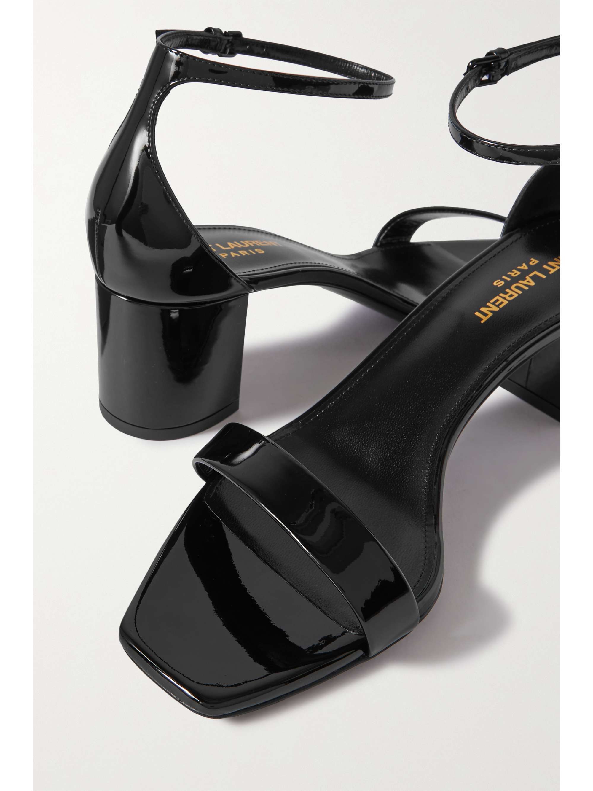 ysl black heel sandals