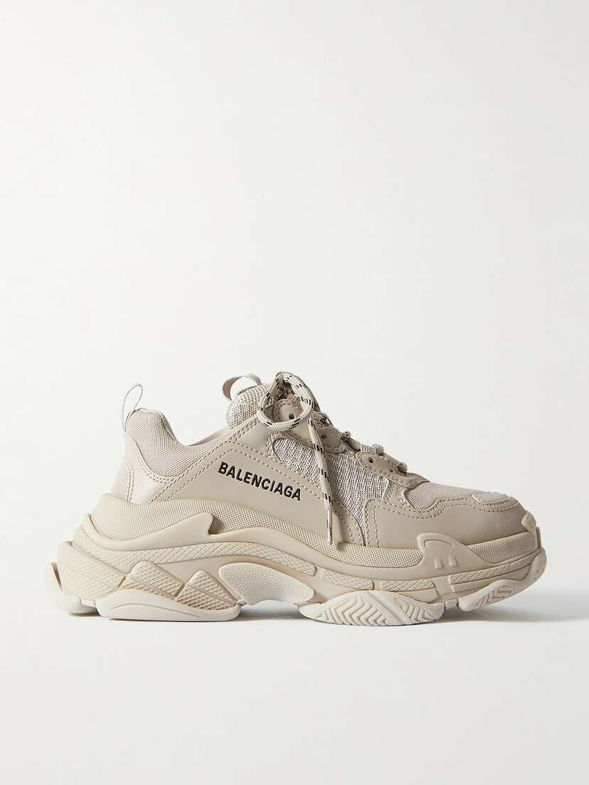 Balenciaga Triple S Logo-embroidered Leather, Nubuck And Mesh Sneakers