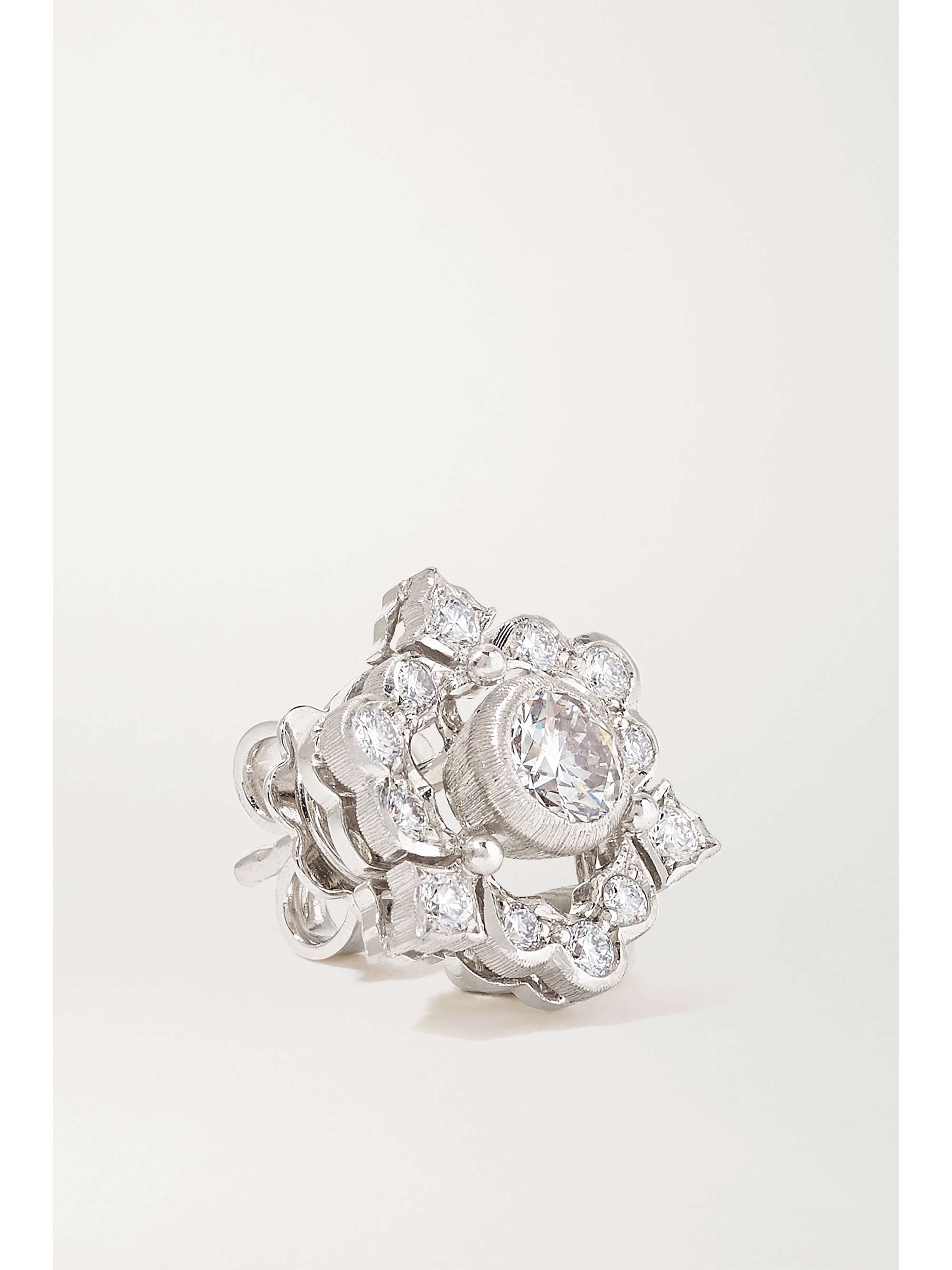 BUCCELLATI Mini Ghirlanda 18-karat white gold diamond earrings