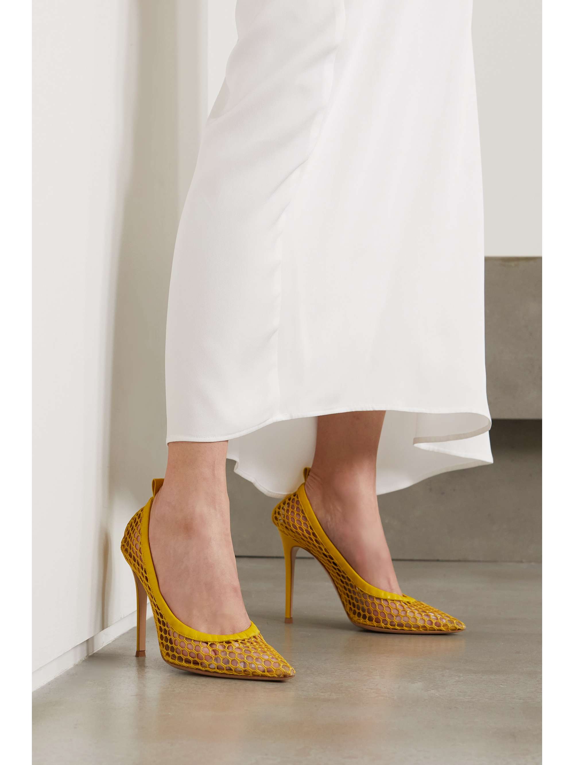 GIANVITO ROSSI 105 leathertrimmed pumps NETAPORTER