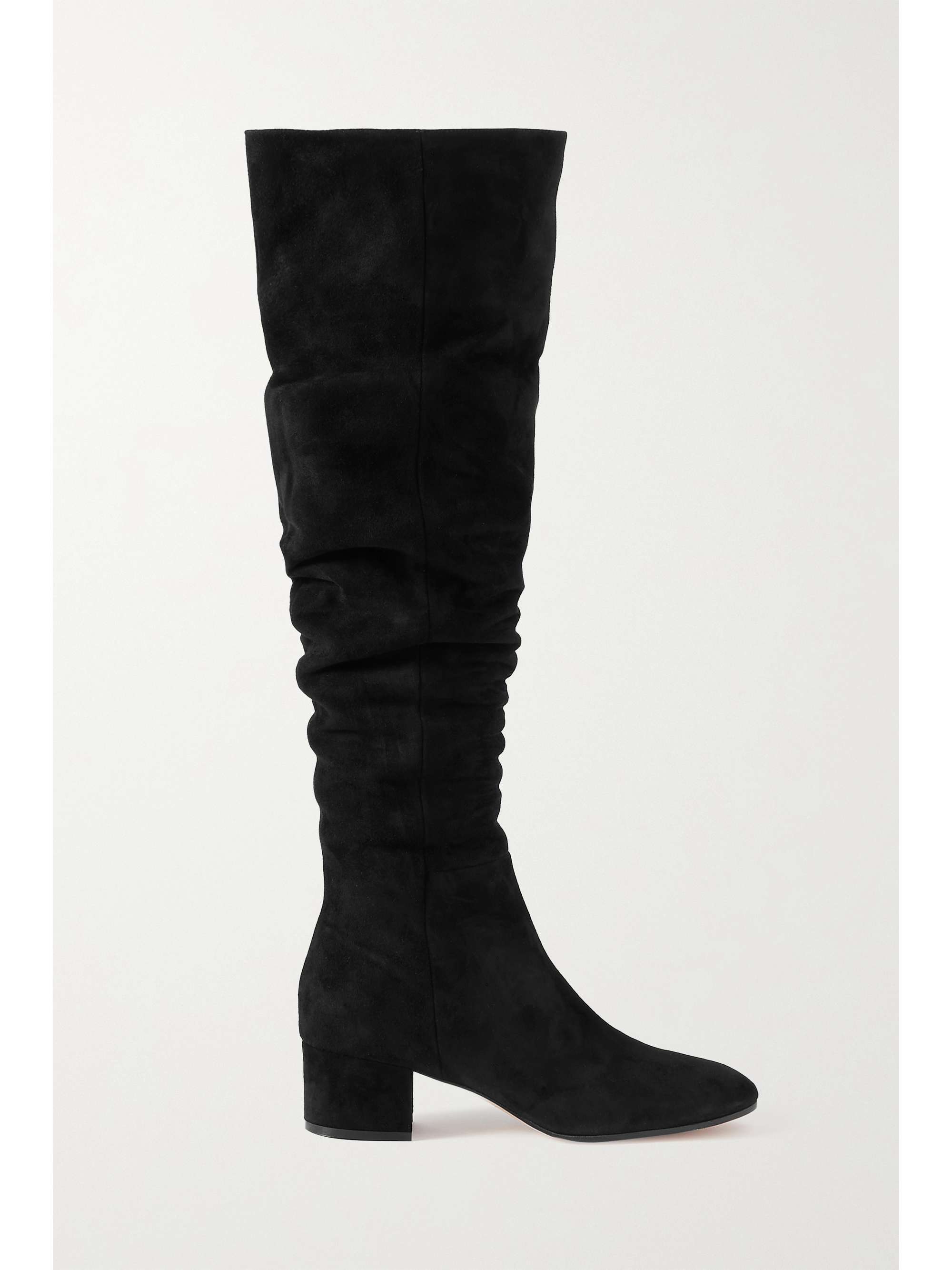 white suede over the knee boots