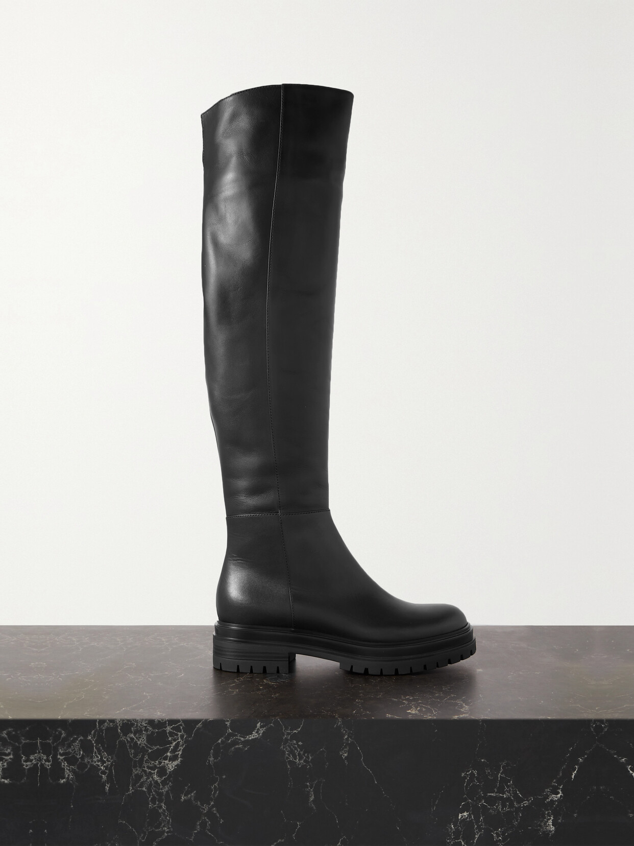 GIANVITO ROSSI 45 LEATHER OVER-THE-KNEE BOOTS