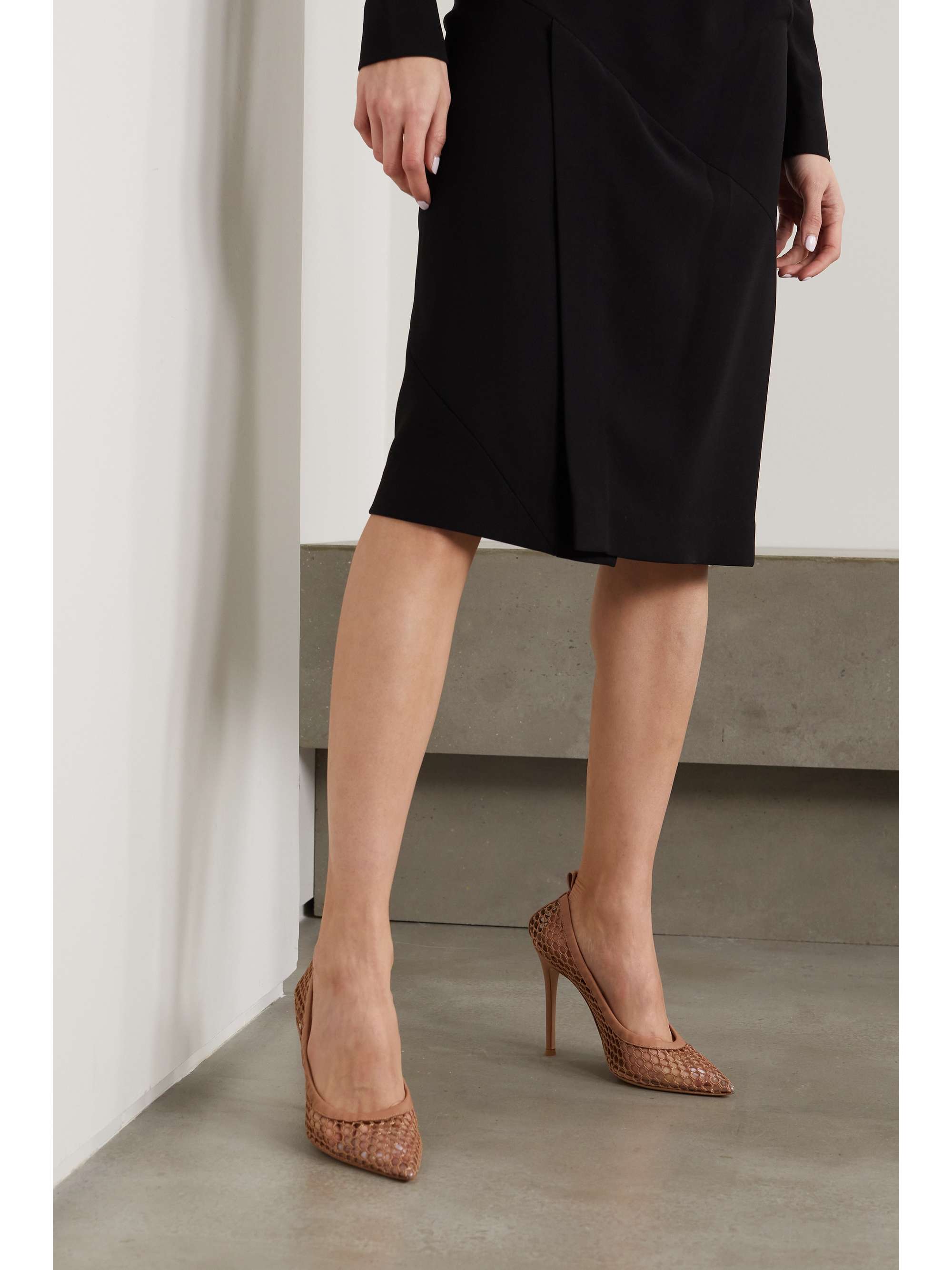 GIANVITO ROSSI 105 leathertrimmed pumps NETAPORTER