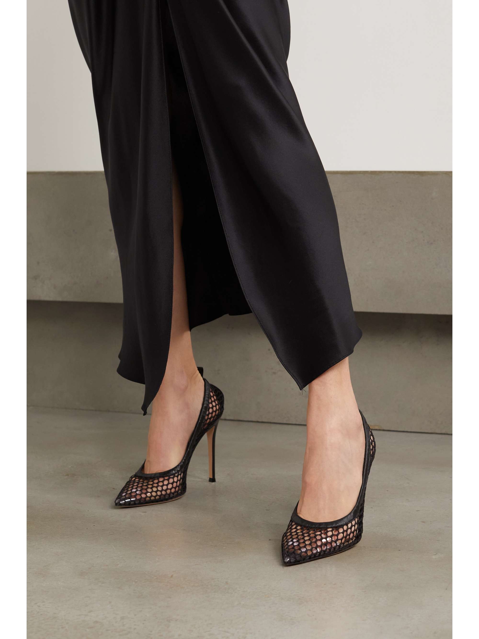 GIANVITO ROSSI 105 leathertrimmed pumps NETAPORTER