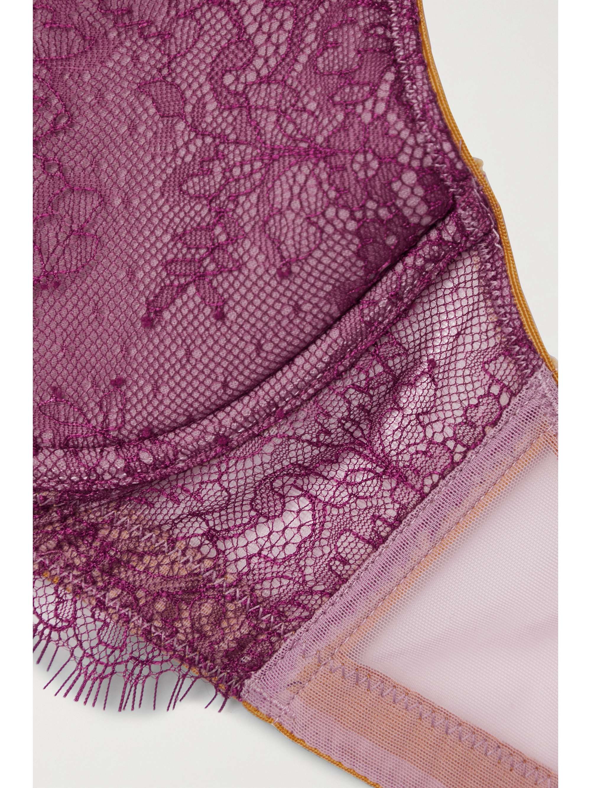 DORA LARSEN Meghan satin, lace and stretch-tulle underwired bra