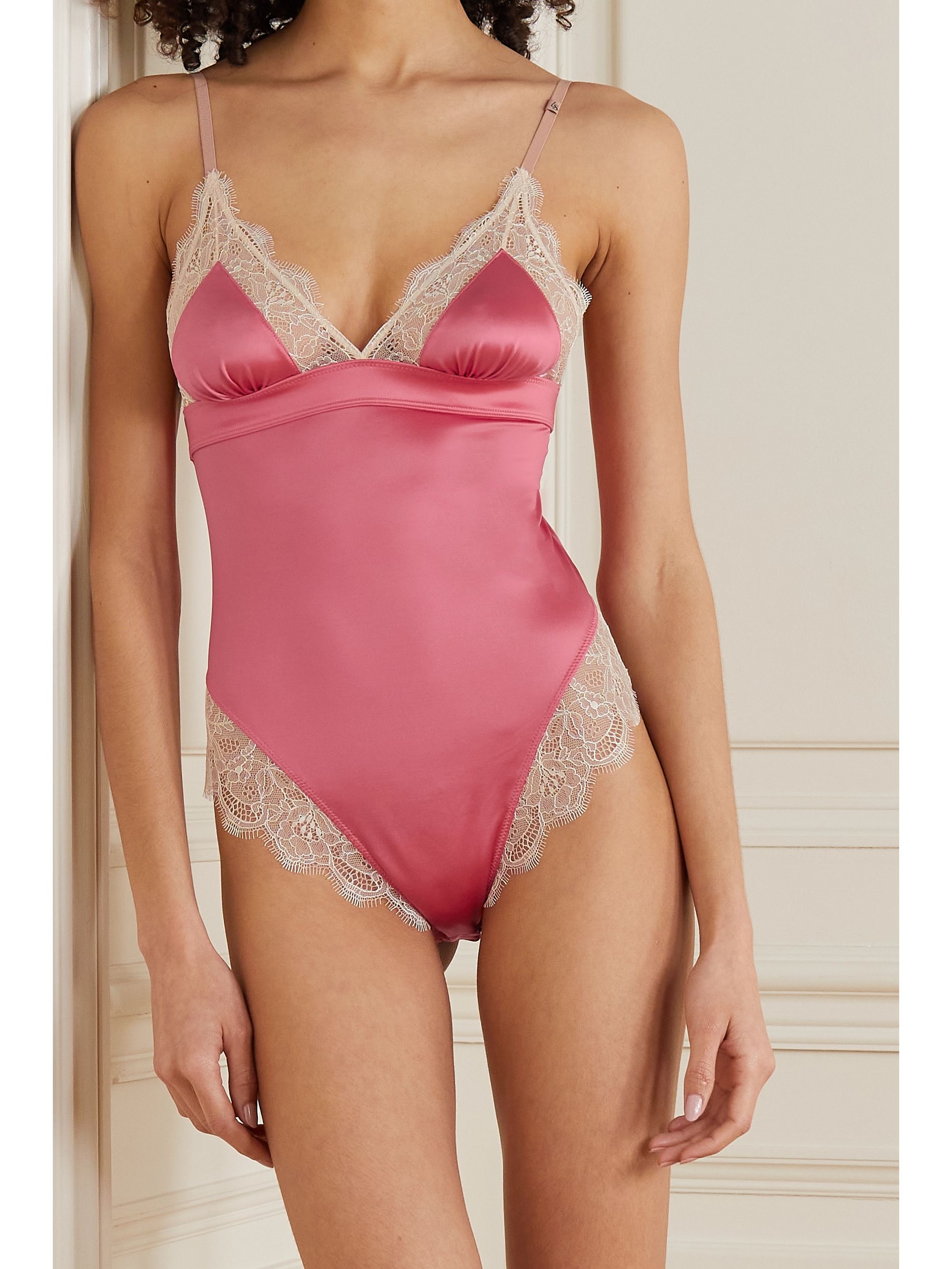 lace satin bodysuit