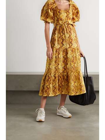 alix the label snake chiffon dress