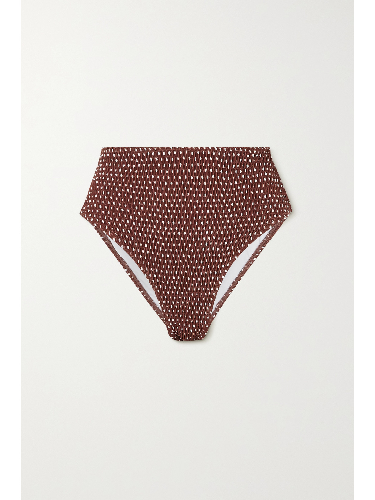 Faithfull The Brand + Net Sustain Shirred Polka-dot Bikini Briefs
