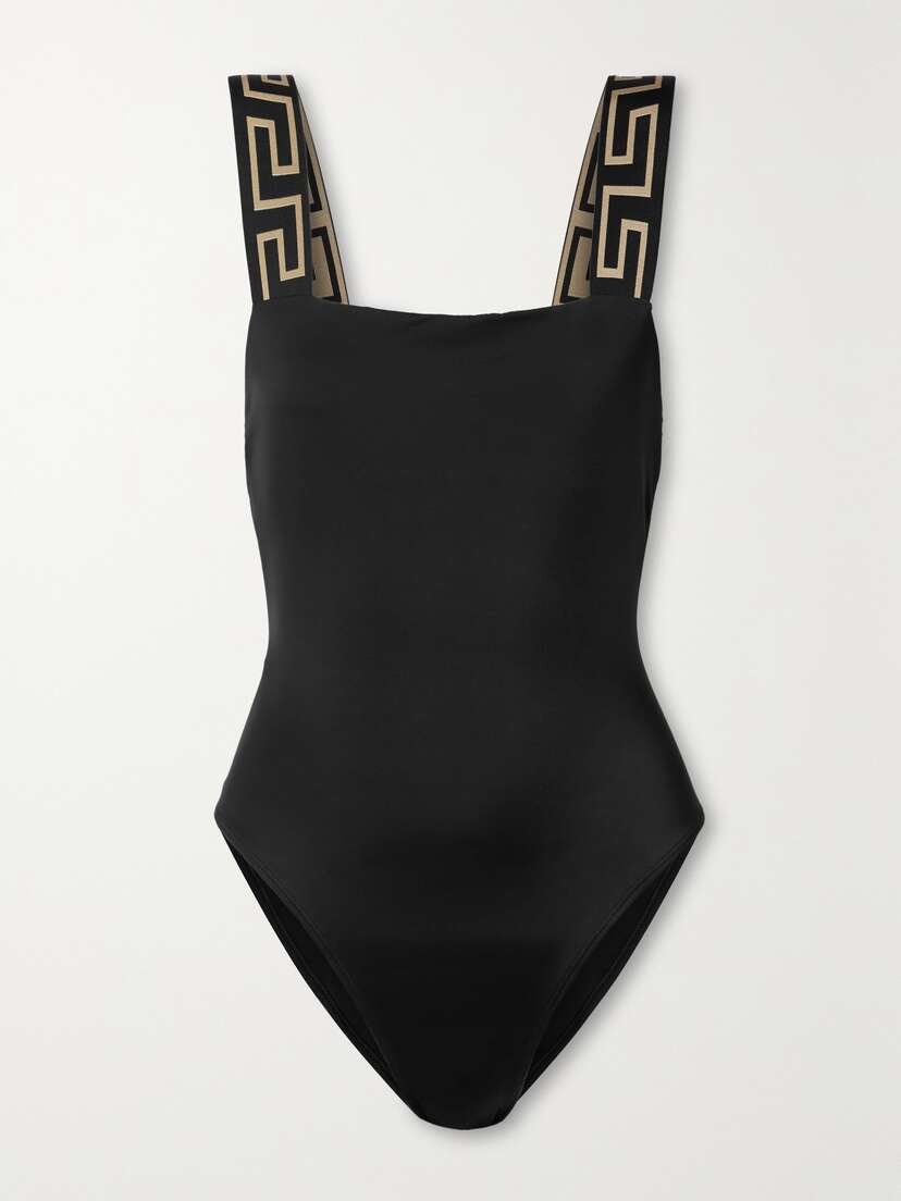 Versace Jacquard-trimmed Swimsuit