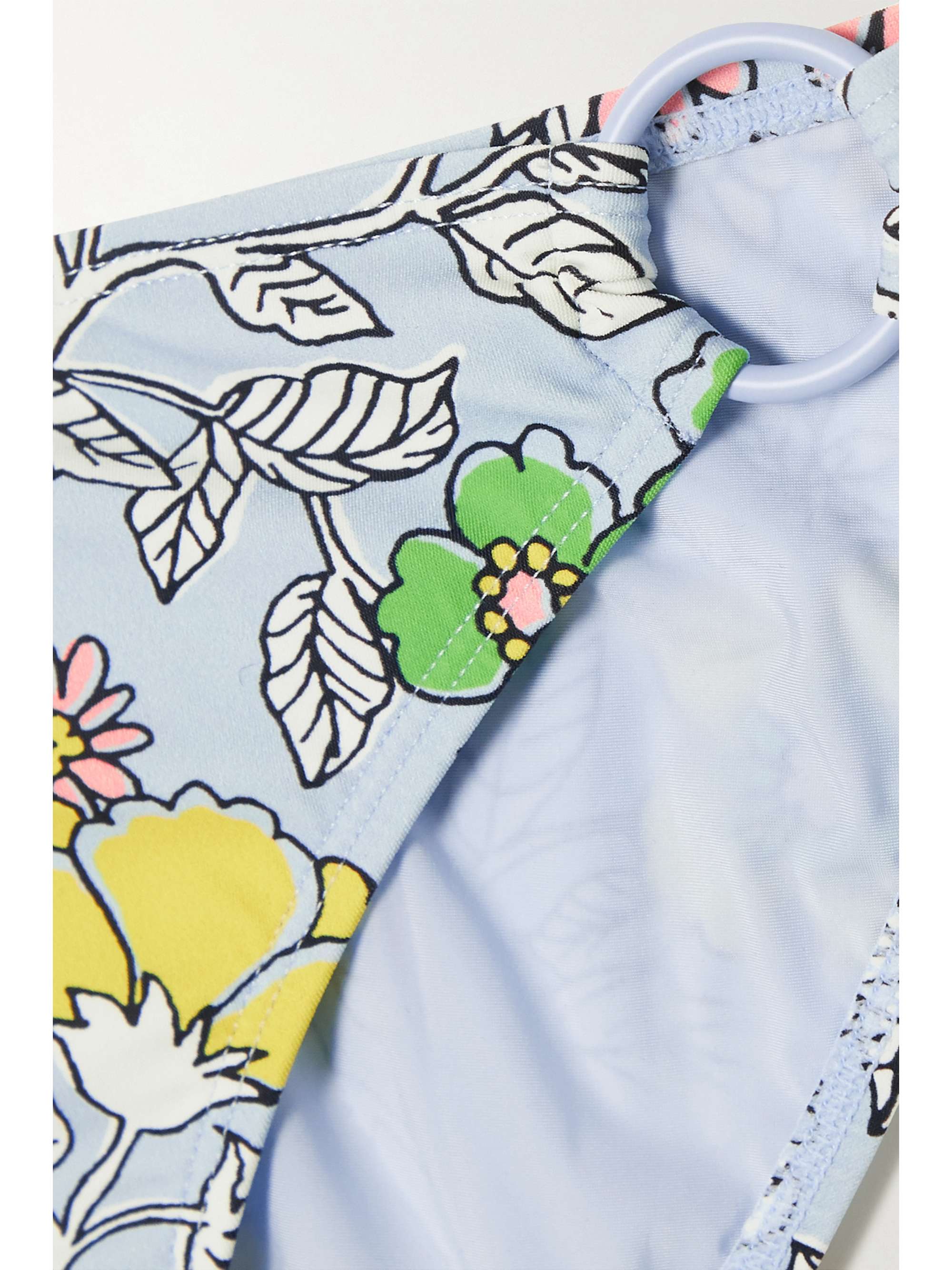TORY BURCH Embellished floral-print bikini briefs