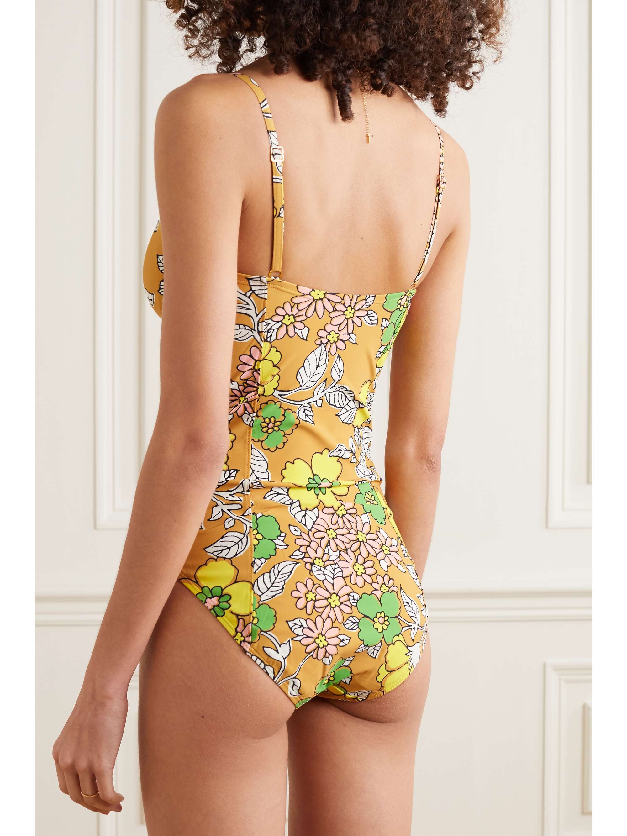 TORY BURCH Floral-print underwired swimsuit