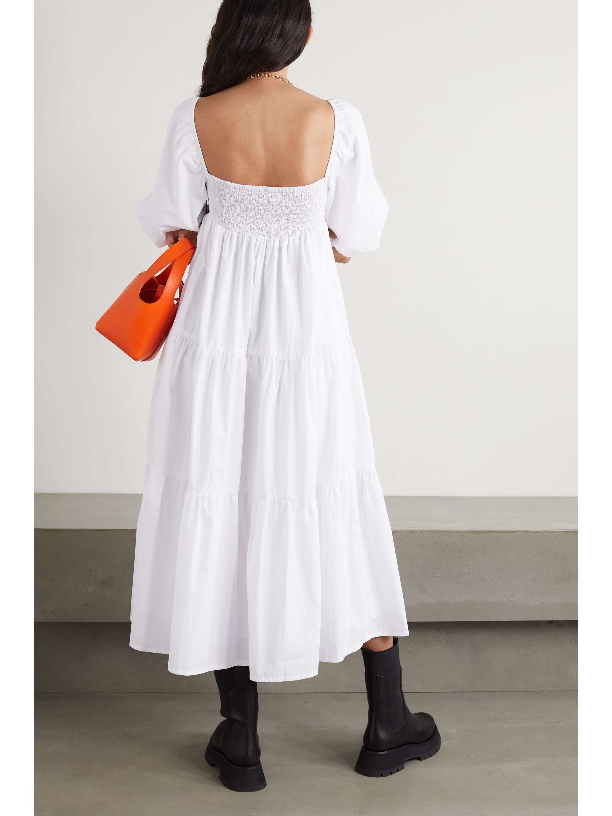 FAITHFULL THE BRAND + NET SUSTAIN Kiona tiered cotton-poplin midi dress ...