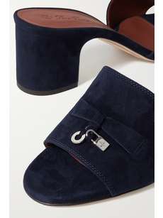 Summer Charms Mules 80 Pale Gray Suede Salmon Lambskin