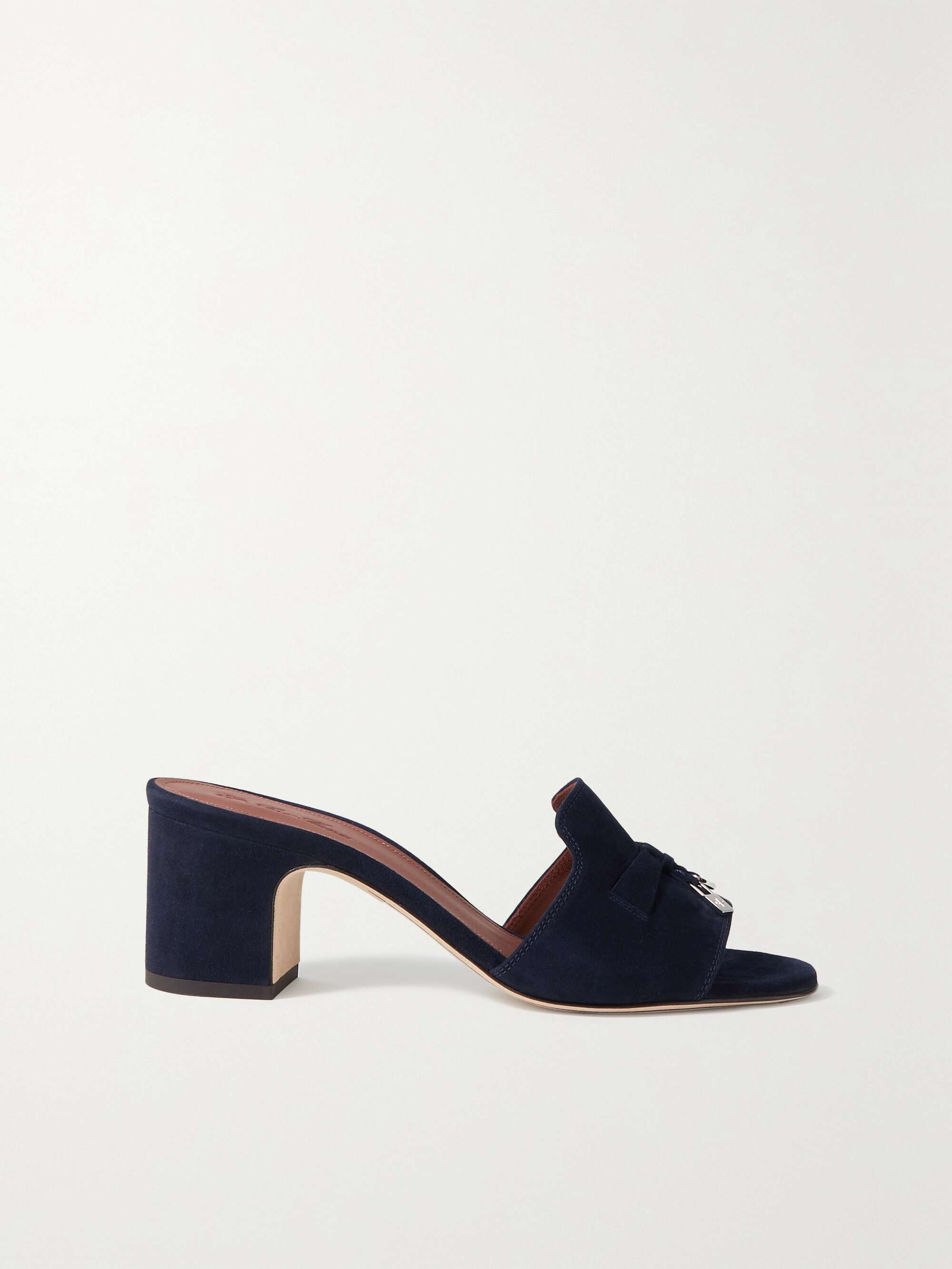 Navy hotsell suede mules