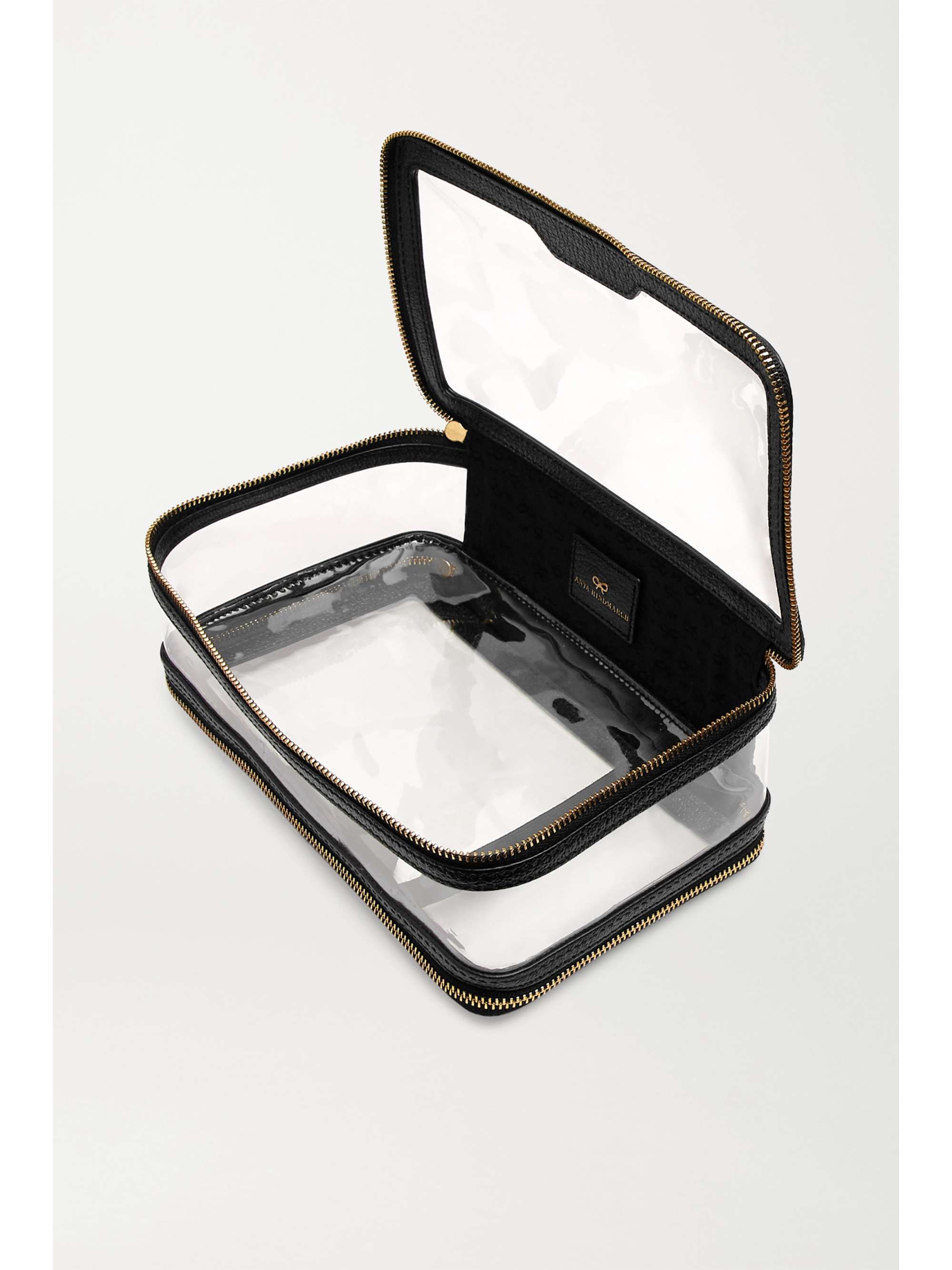 ANYA HINDMARCH In-Flight leather-trimmed PVC cosmetics case