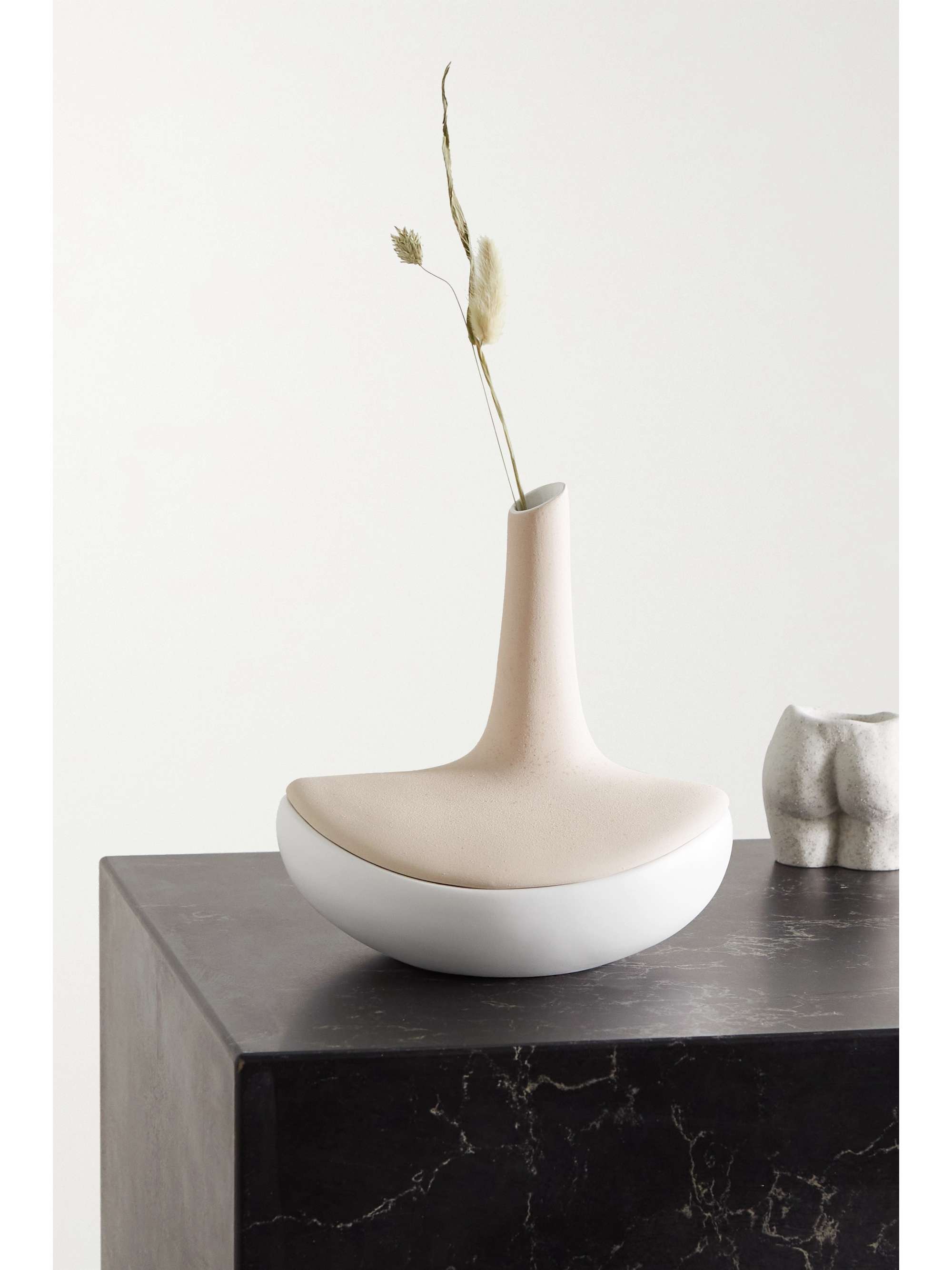 ANISSA KERMICHE Speckled ceramic jewelry box vase