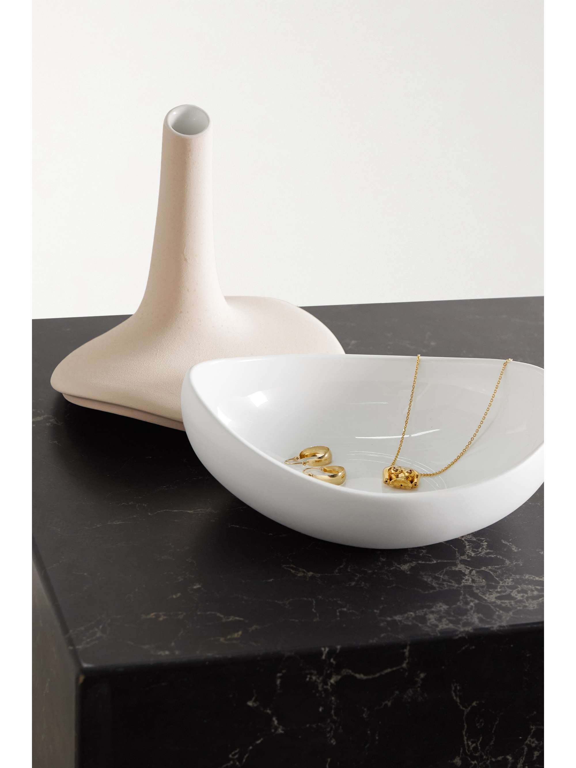 ANISSA KERMICHE Speckled ceramic jewelry box vase