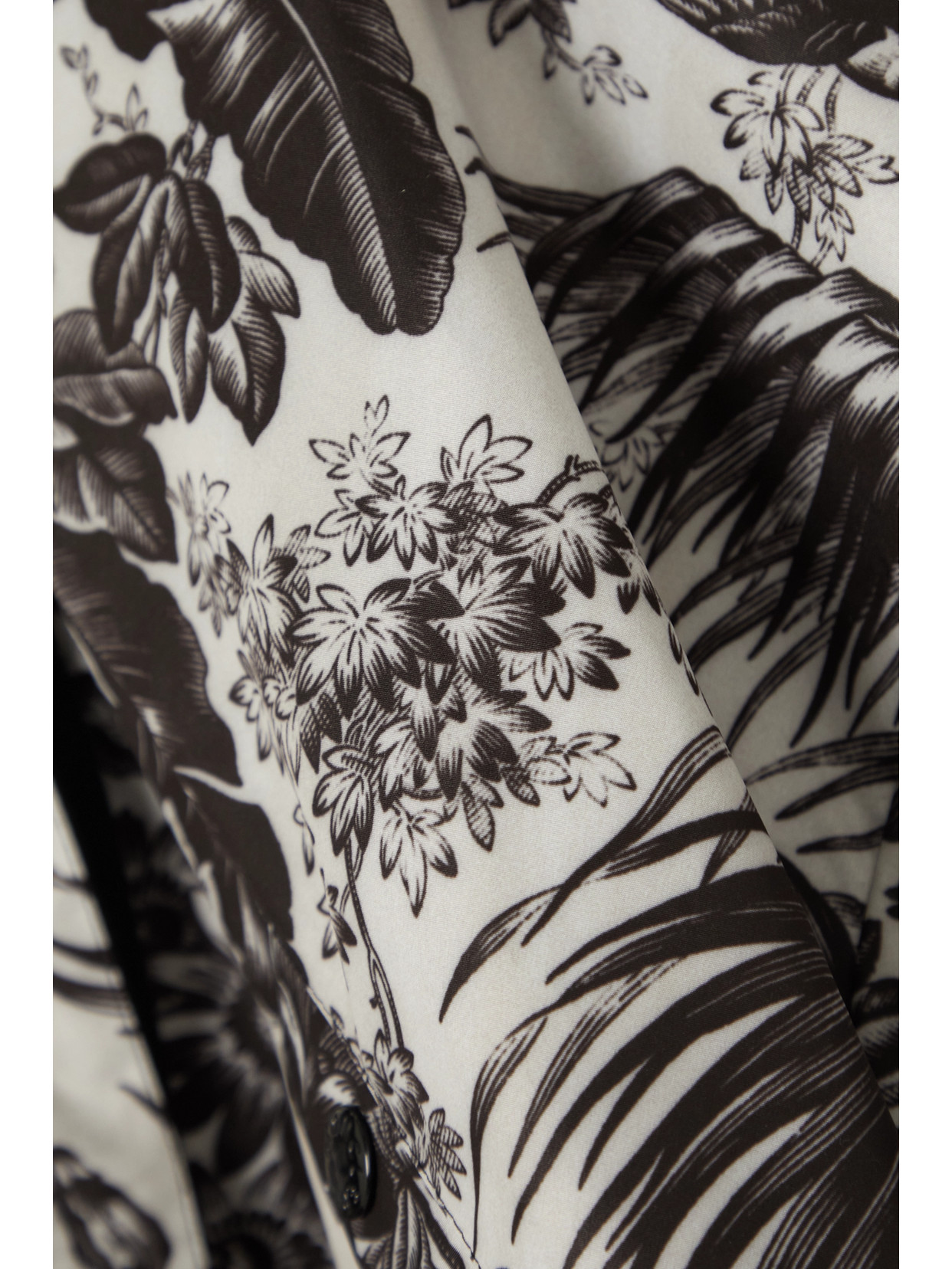Moncler Albireo Hooded Floral-print Shell Jacket In Black