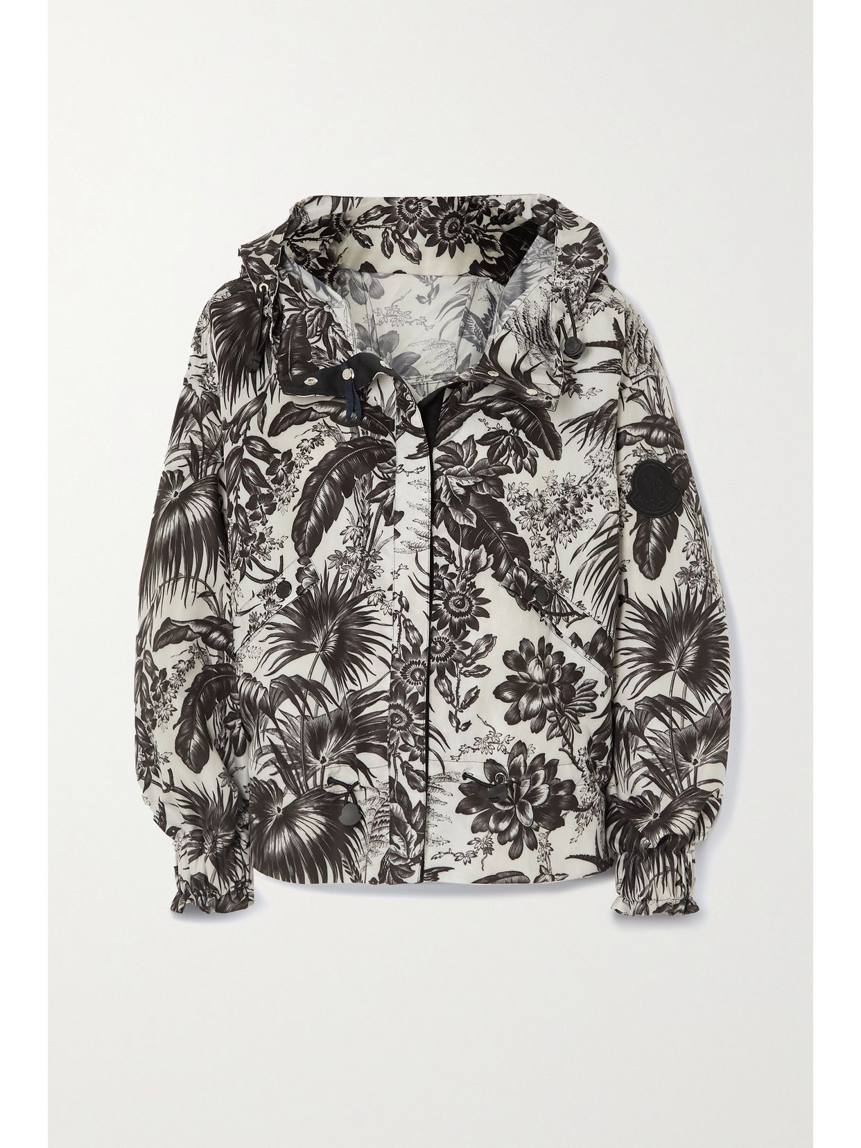 Albireo hooded floral-print shell jacket
