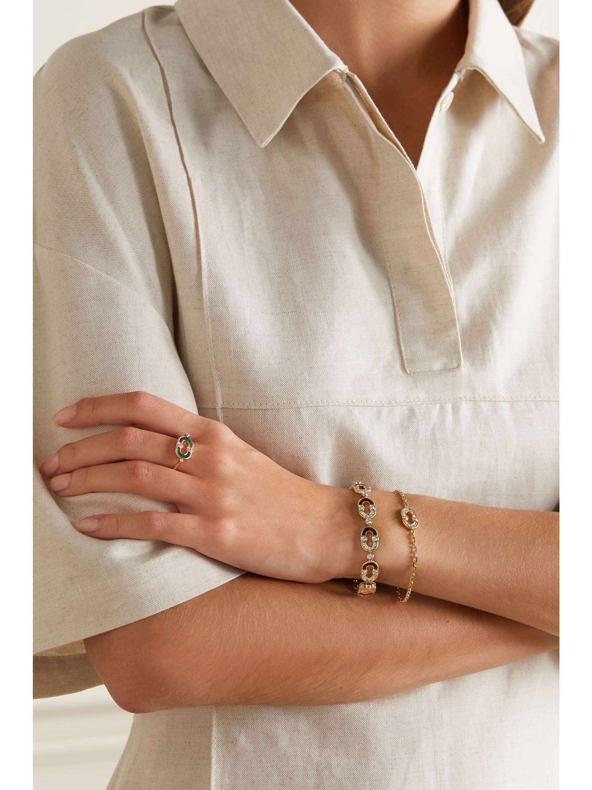 VILTIER Magnetic Enchainee 18-karat gold, turquoise and diamond bracelet