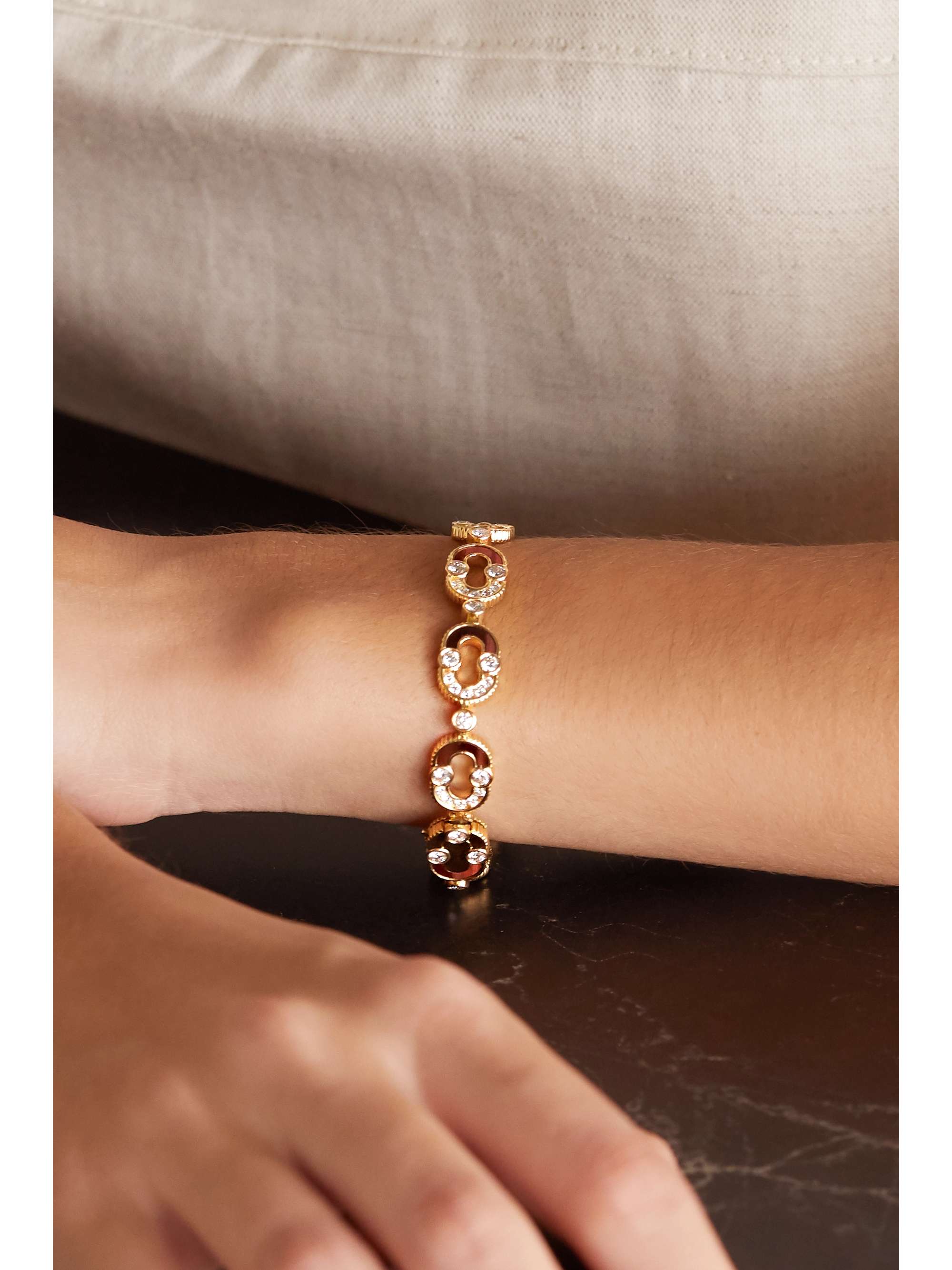 VILTIER Magnetic Enchainee 18-karat gold, turquoise and diamond bracelet
