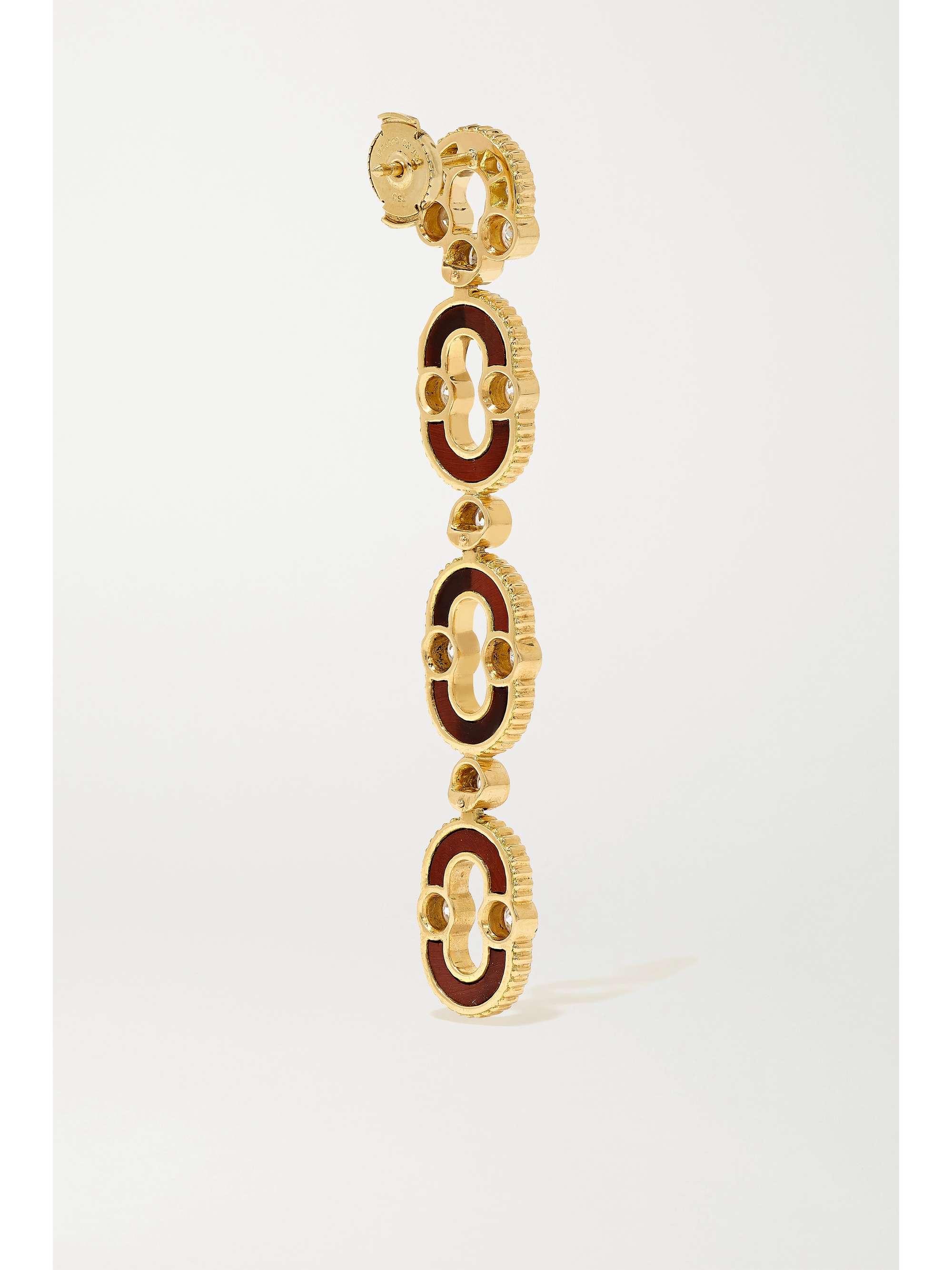 VILTIER + NET SUSTAIN Magnetic Trio Ohrringe aus 18 Karat Gold mit Ochsenauge und Diamanten