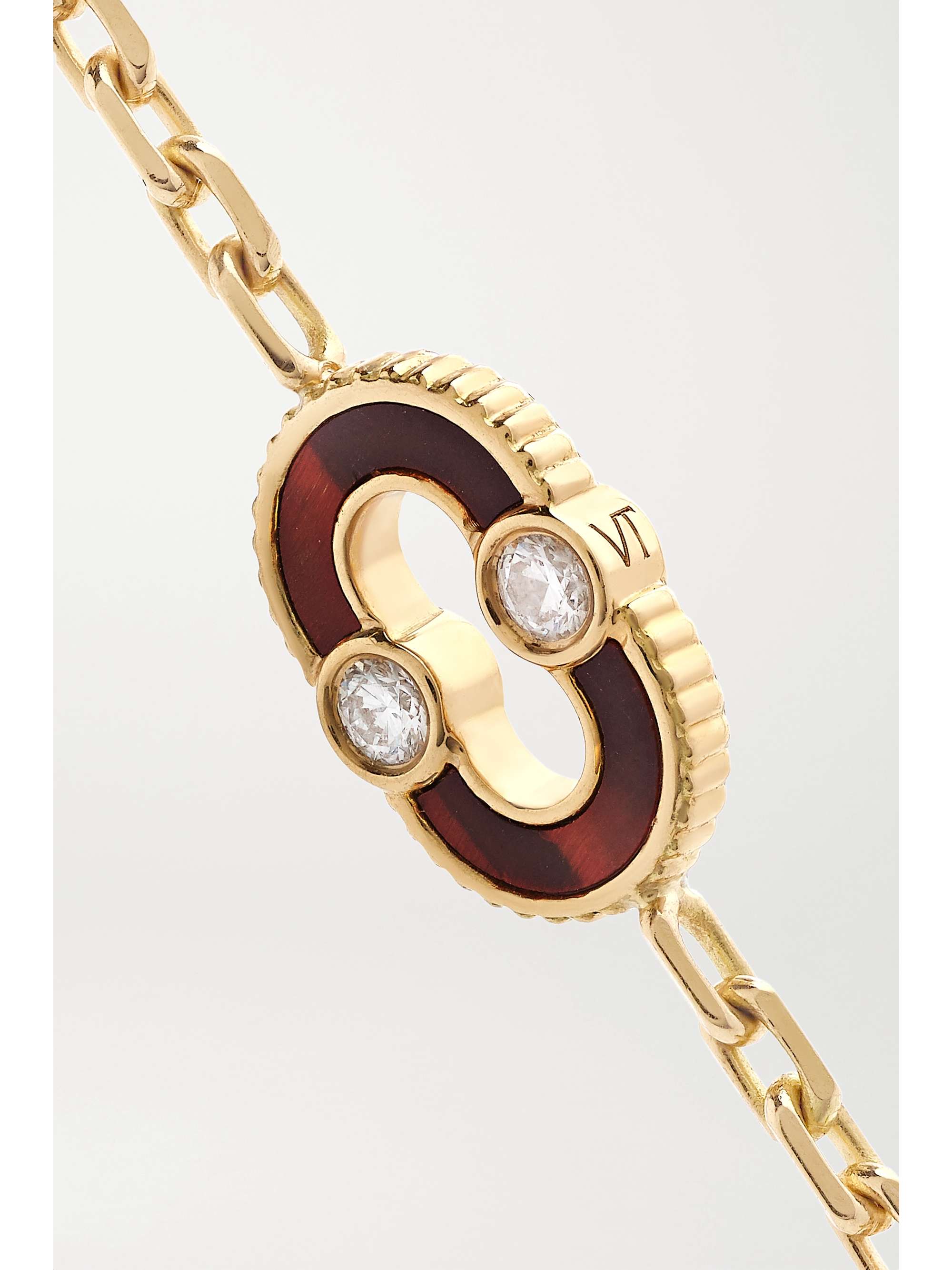 VILTIER Magnetic Semi 18-karat gold, diamond and lapis lazuli bracelet