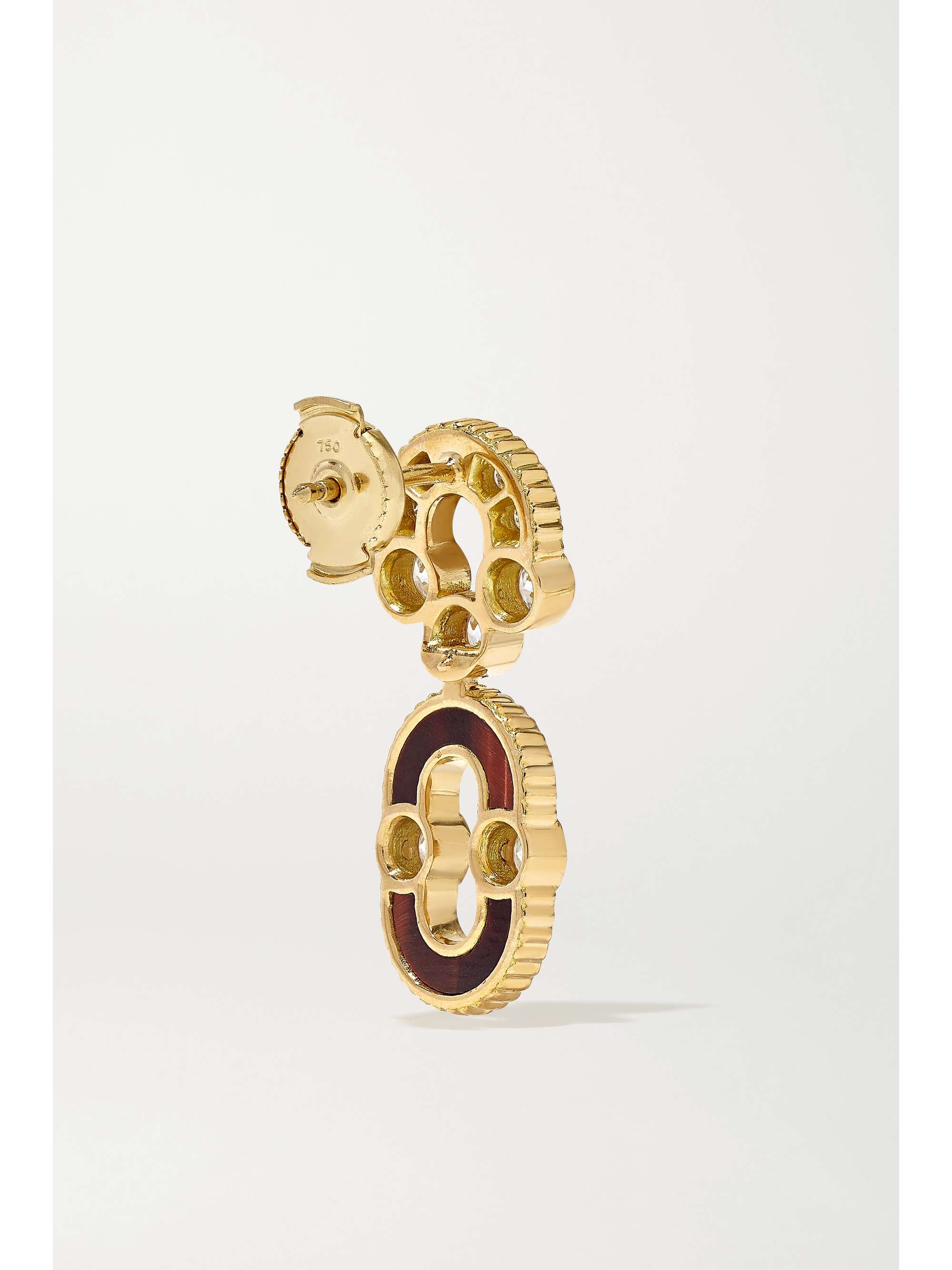 VILTIER Magnetic Solo 18-karat gold, turquoise and diamond earrings
