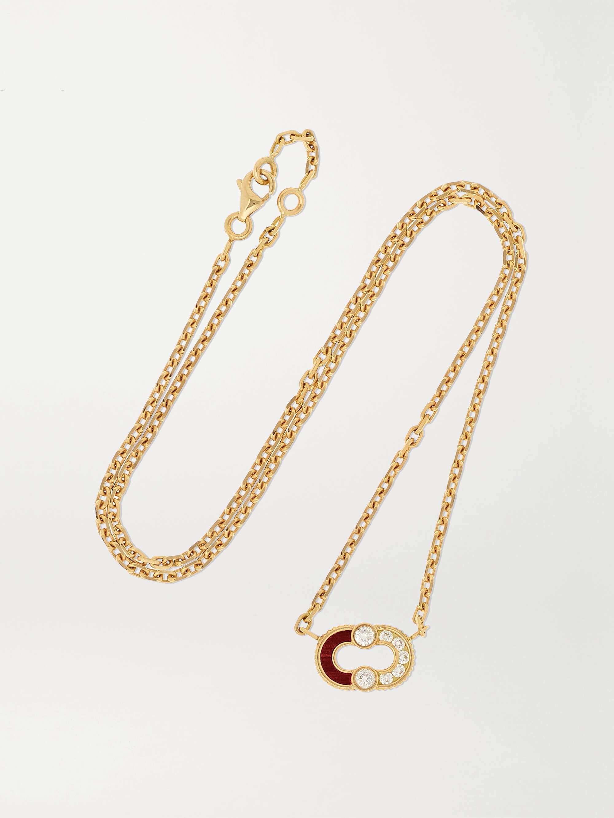 VILTIER + NET SUSTAIN Magnetic Semi 18-karat gold, diamond and bull's eye necklace