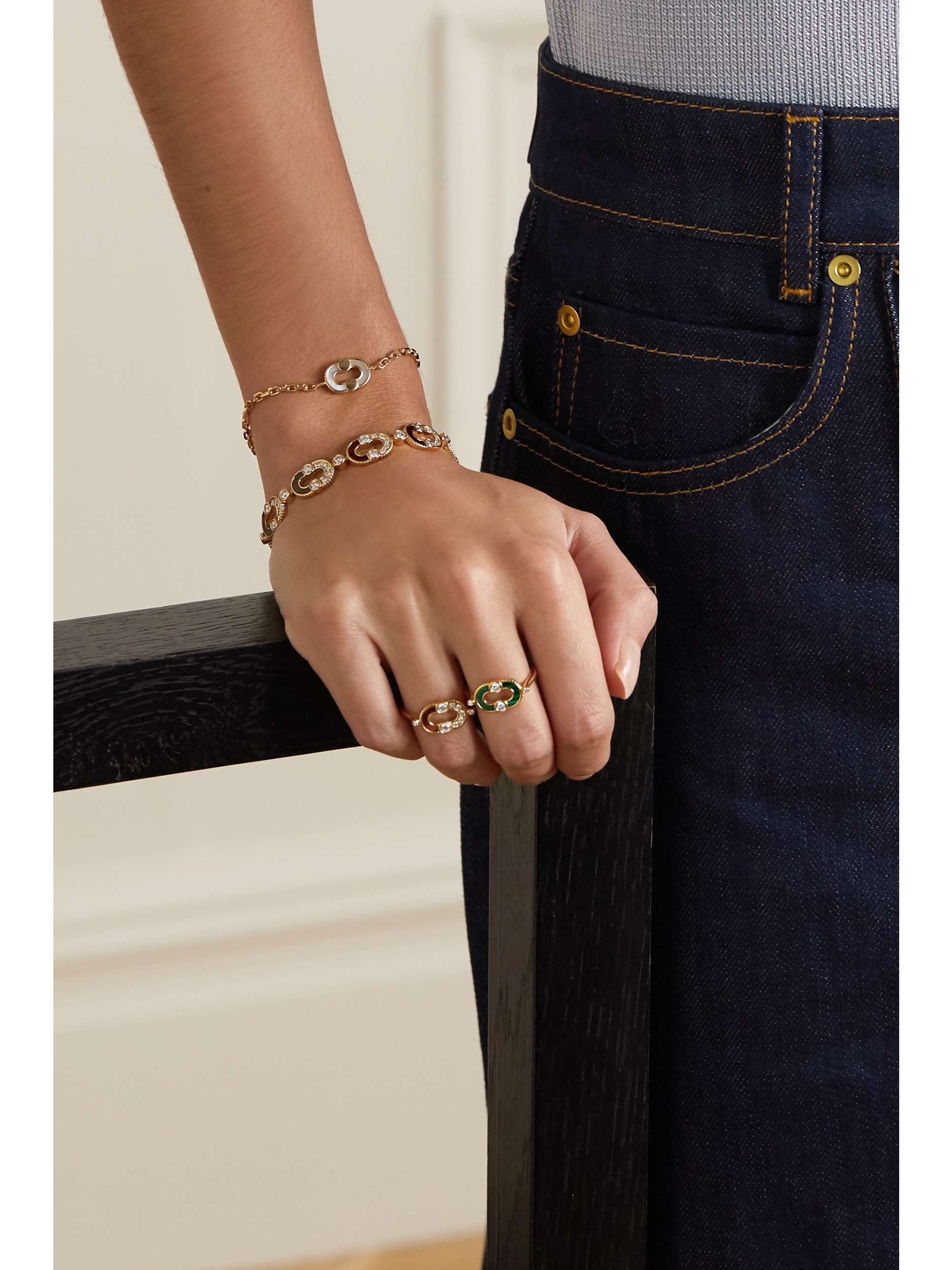 VILTIER Bracelet en or 18 carats (750/1000), diamants et lapis-lazuli Magnetic Semi