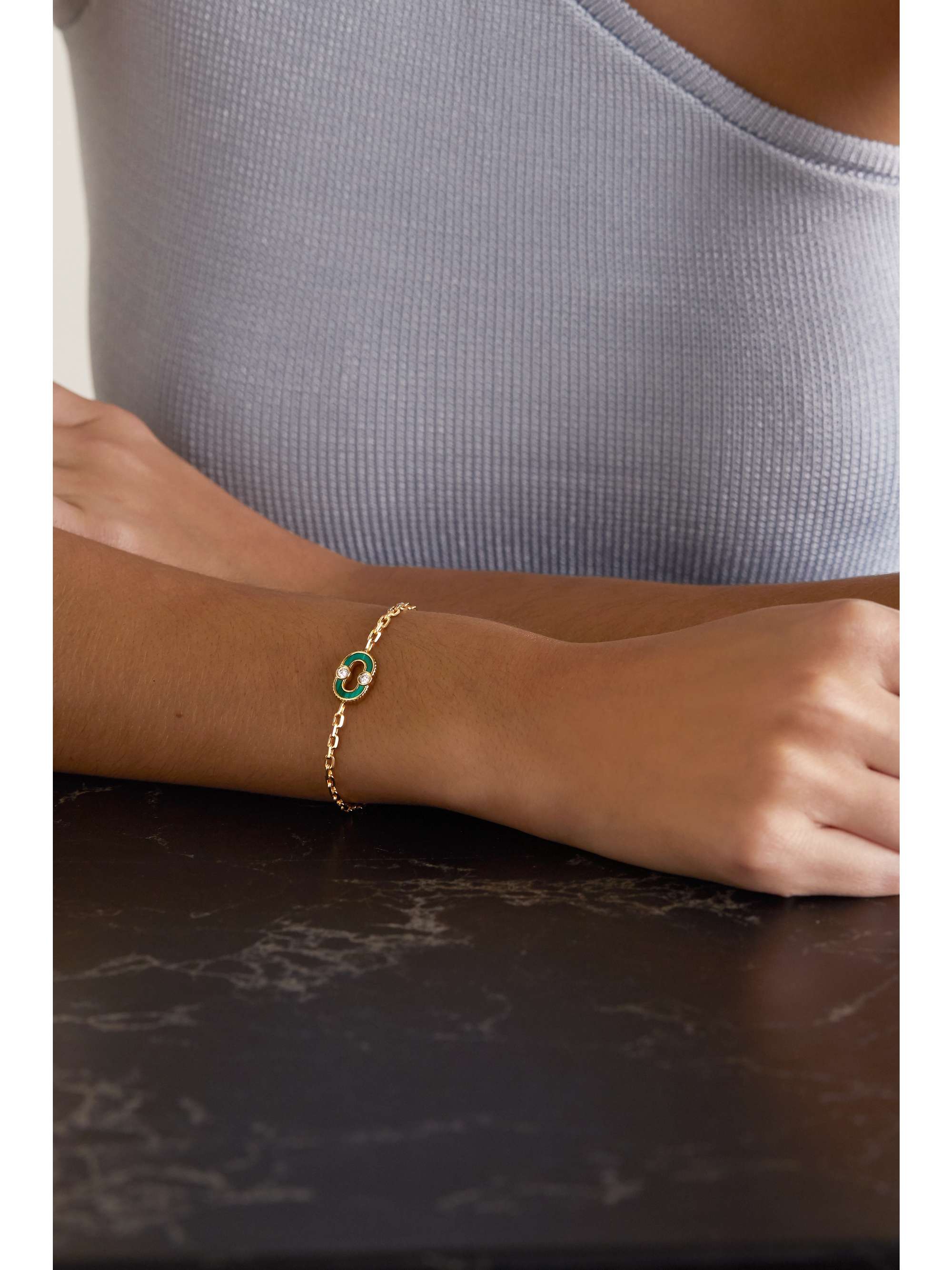 VILTIER Bracelet en or 18 carats (750/1000), diamants et lapis-lazuli Magnetic Semi