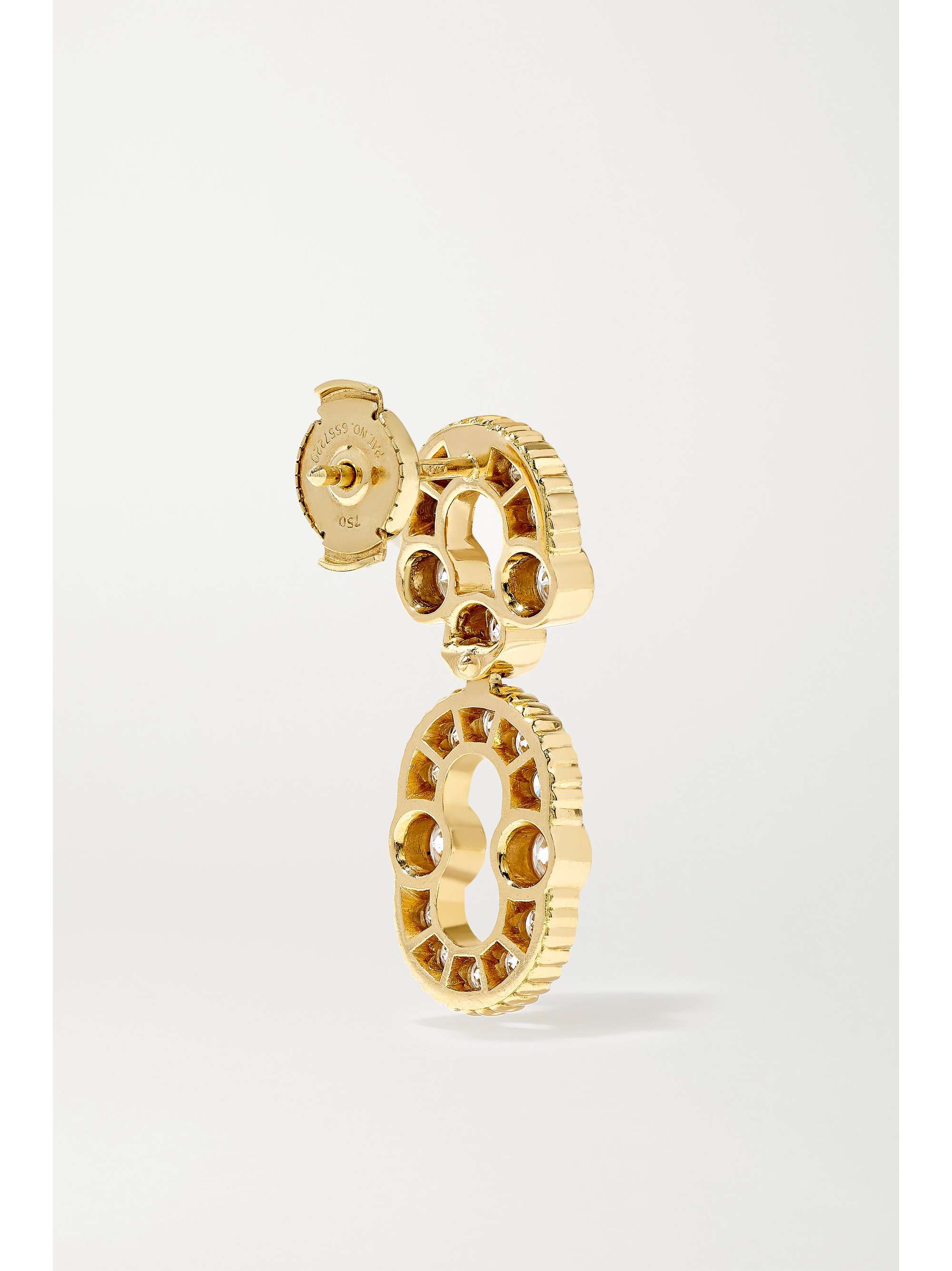 VILTIER Magnetic Solo 18-karat gold, turquoise and diamond earrings