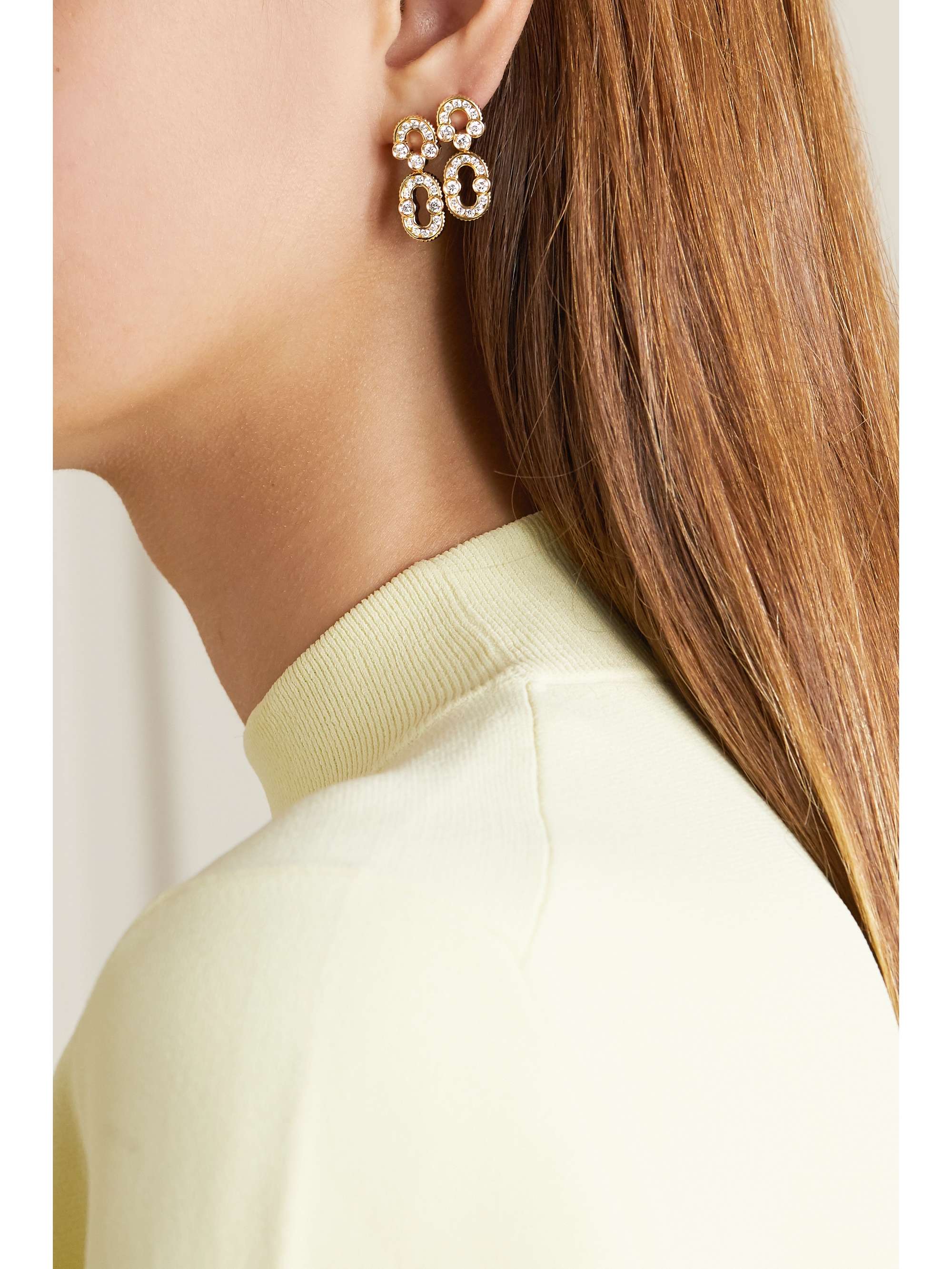 VILTIER Magnetic Solo 18-karat gold, turquoise and diamond earrings