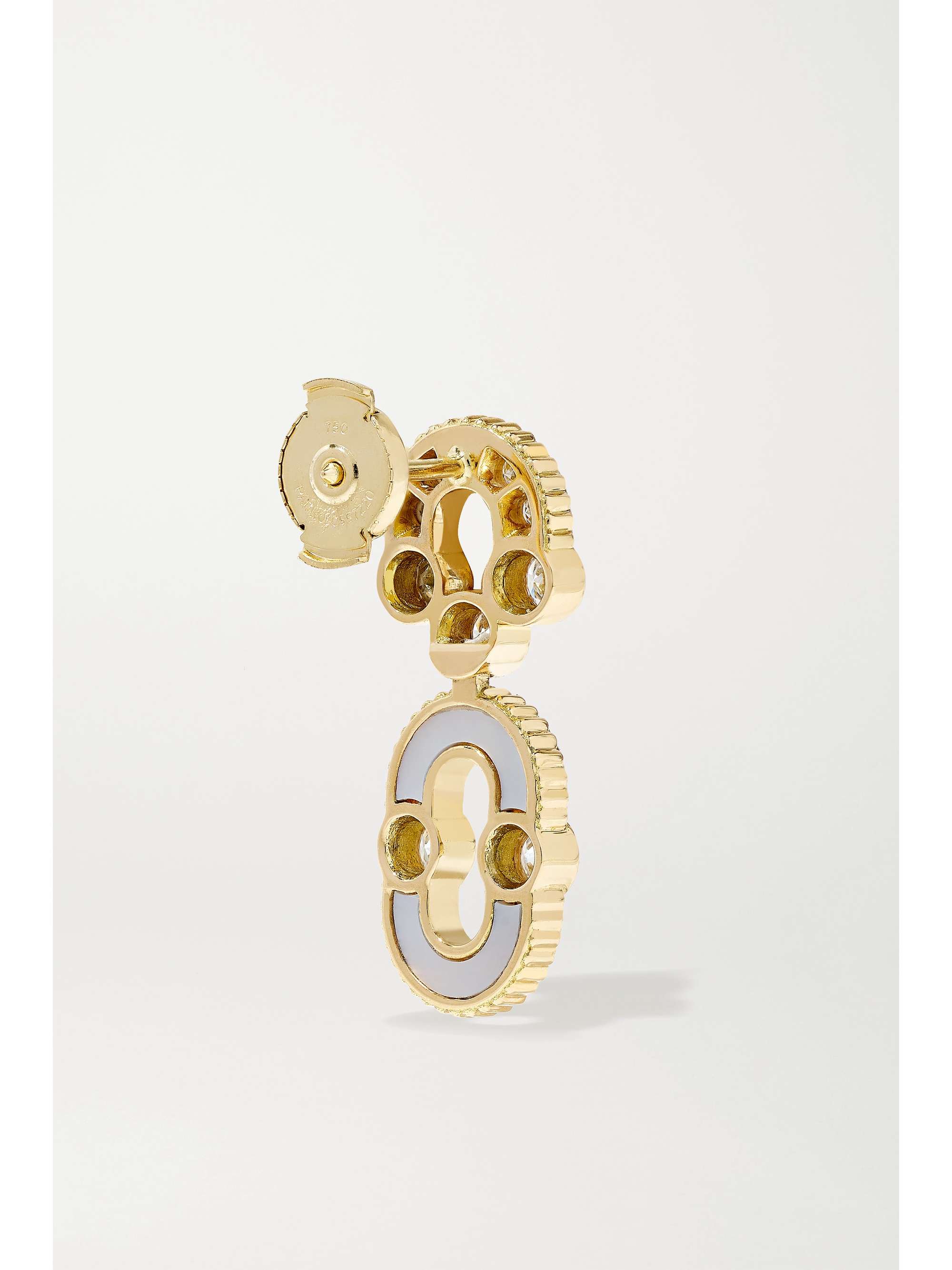 VILTIER Magnetic Solo 18-karat gold, turquoise and diamond earrings