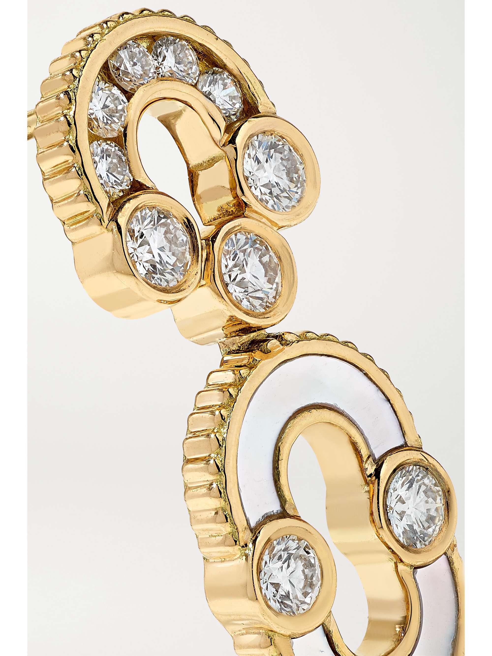 VILTIER Magnetic Solo 18-karat gold, turquoise and diamond earrings