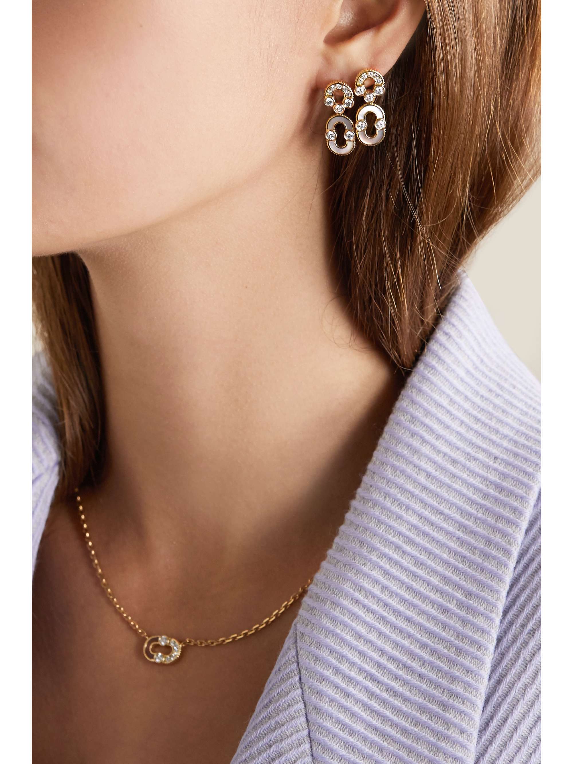 VILTIER Magnetic Solo 18-karat gold, turquoise and diamond earrings