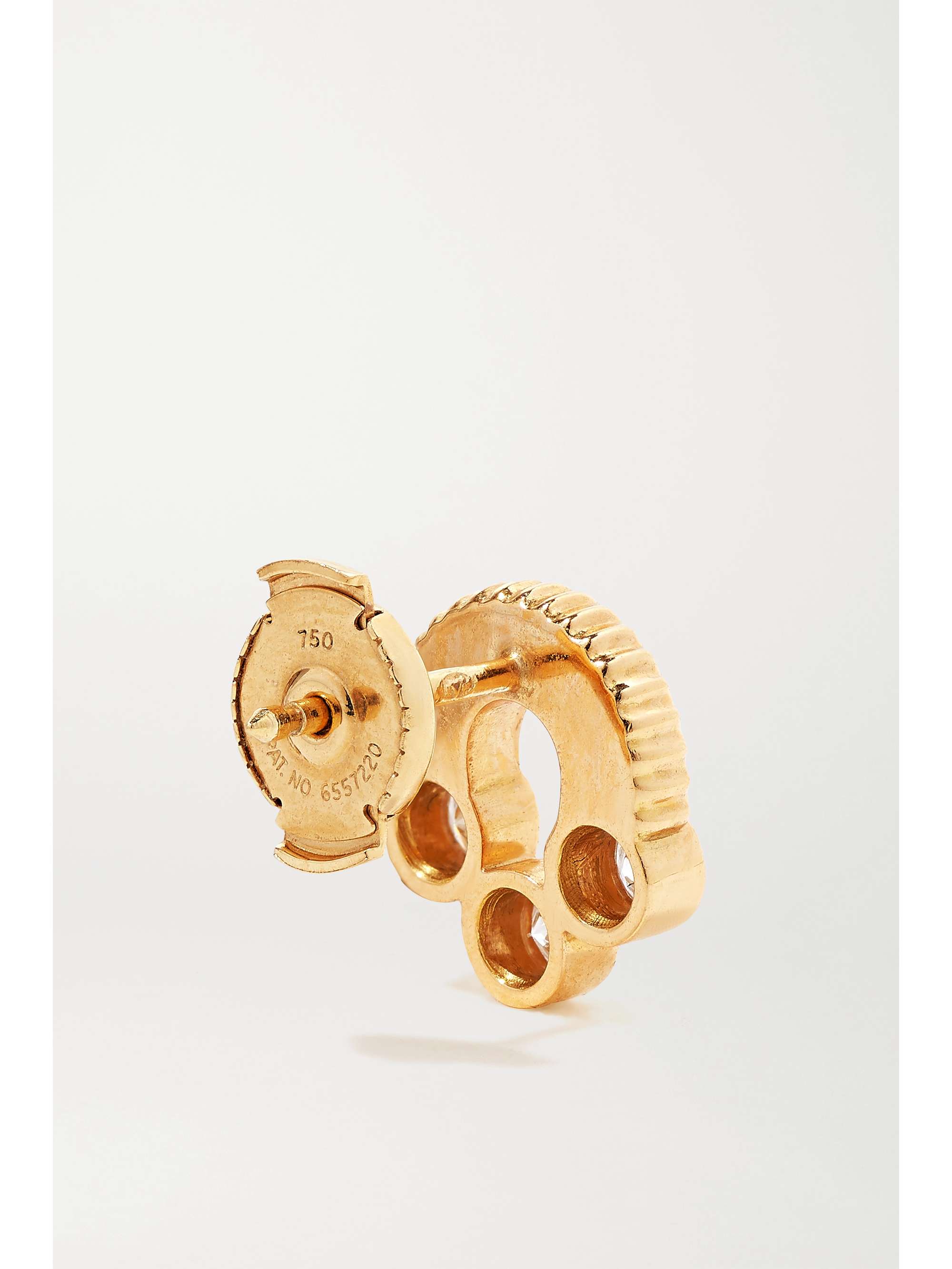 VILTIER Magnetic Stud 18-karat gold, lapis lazuli and diamond earrings