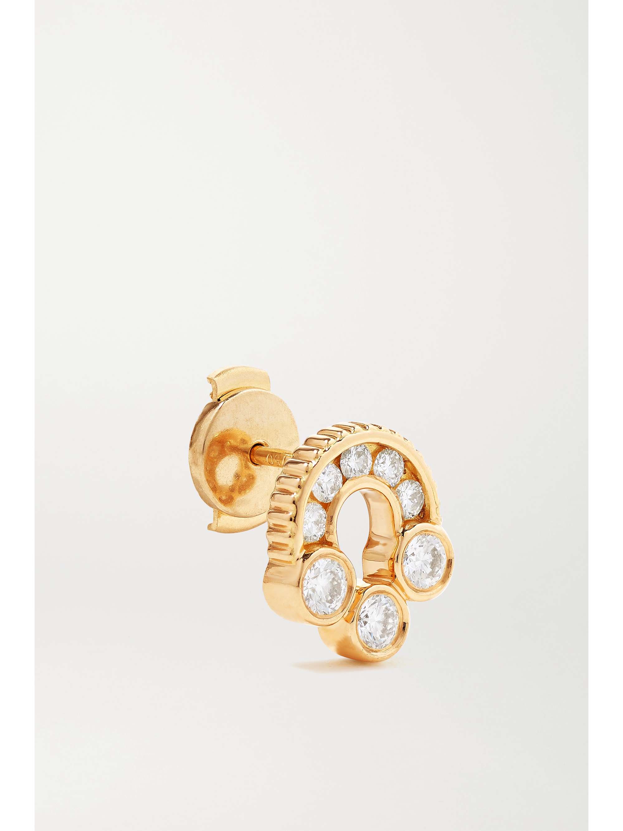 VILTIER Magnetic Stud 18-karat gold, lapis lazuli and diamond earrings