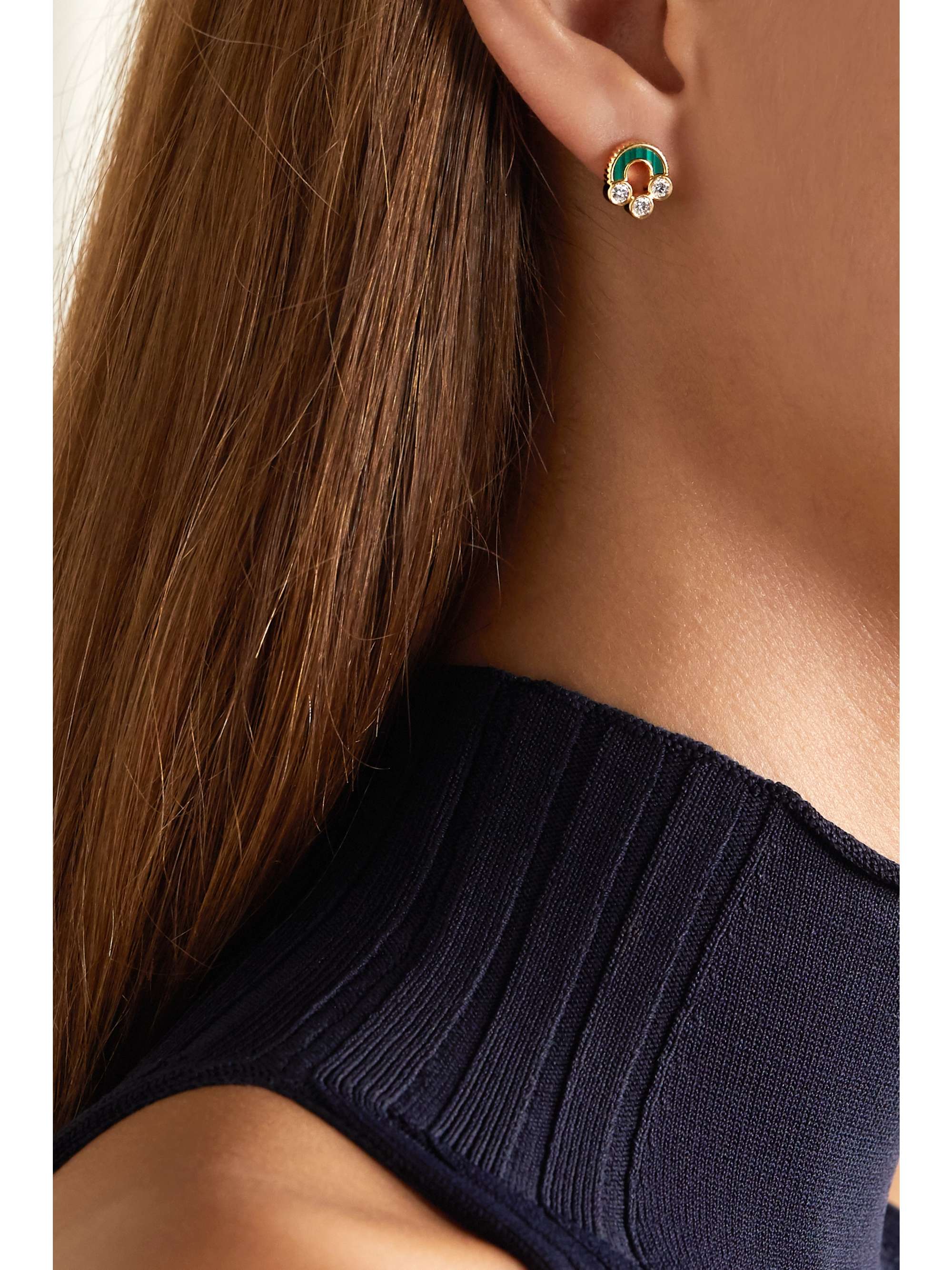 VILTIER Magnetic Stud Ohrringe aus 18 Karat Gold mit Lapislazuli und Diamanten