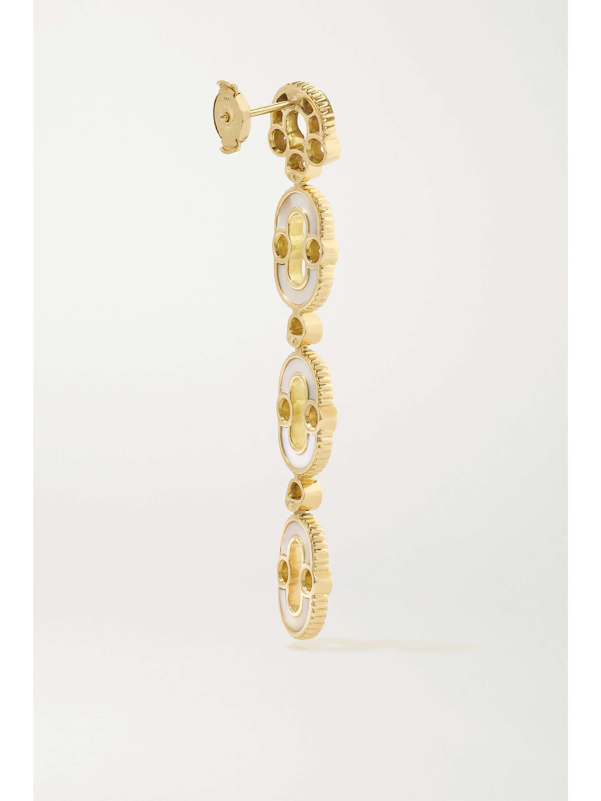 VILTIER + NET SUSTAIN Magnetic Trio 18-karat gold, mother-of-pearl and diamond earrings