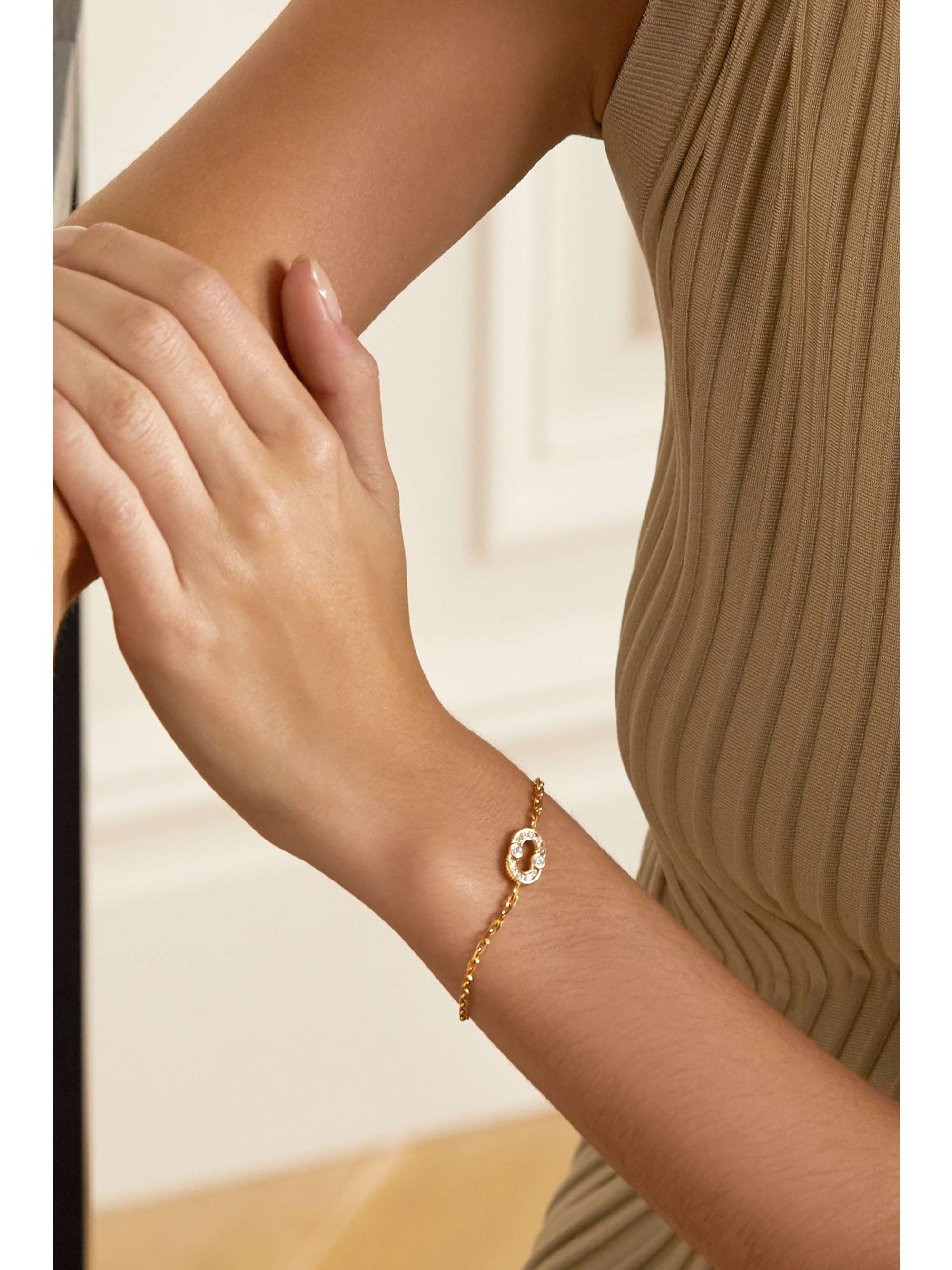 VILTIER Magnetic Semi 18-karat gold, diamond and lapis lazuli bracelet