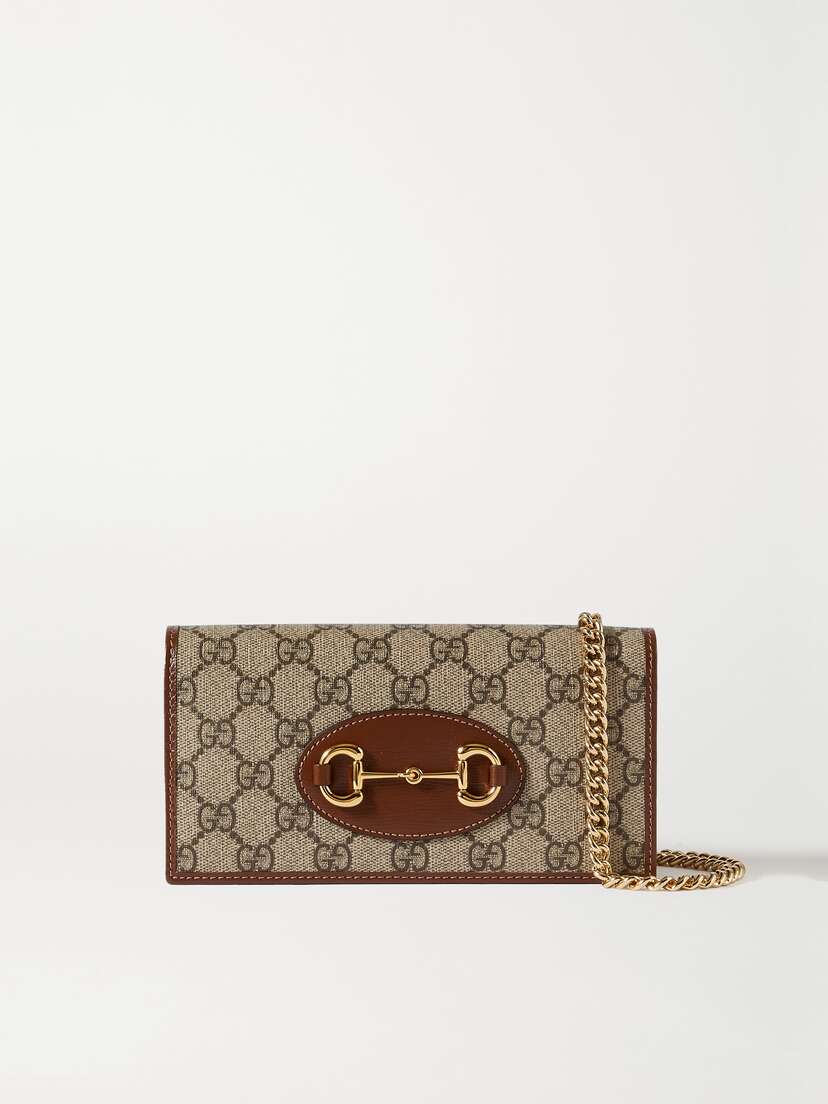 Gucci Horsebit 1955 Leather-trimmed Printed Coated-canvas Shoulder Bag