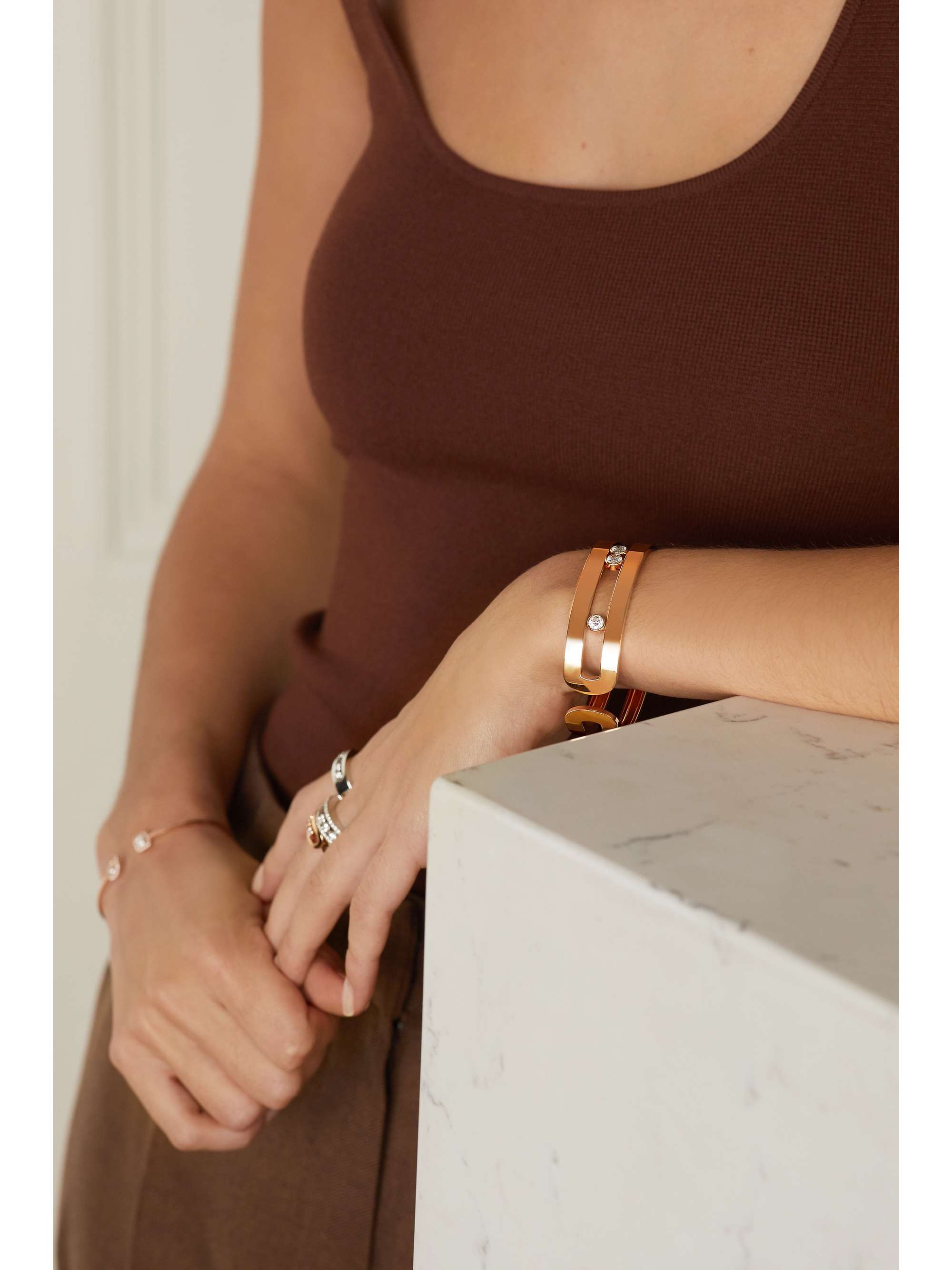 MESSIKA Move Ron 18-karat rose gold diamond cuff