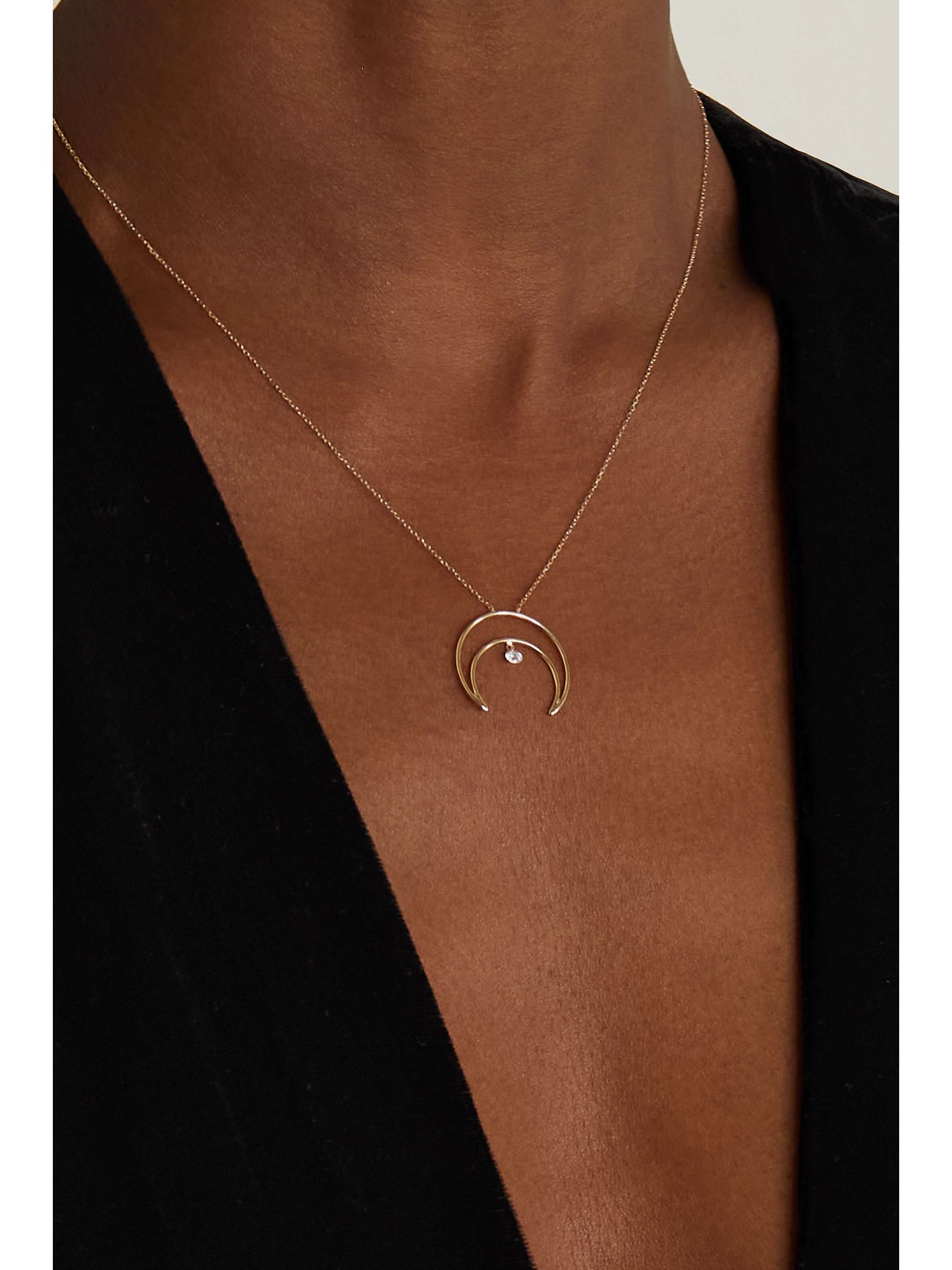 PERSÉE Fly Me To The Moon 18-karat gold diamond necklace