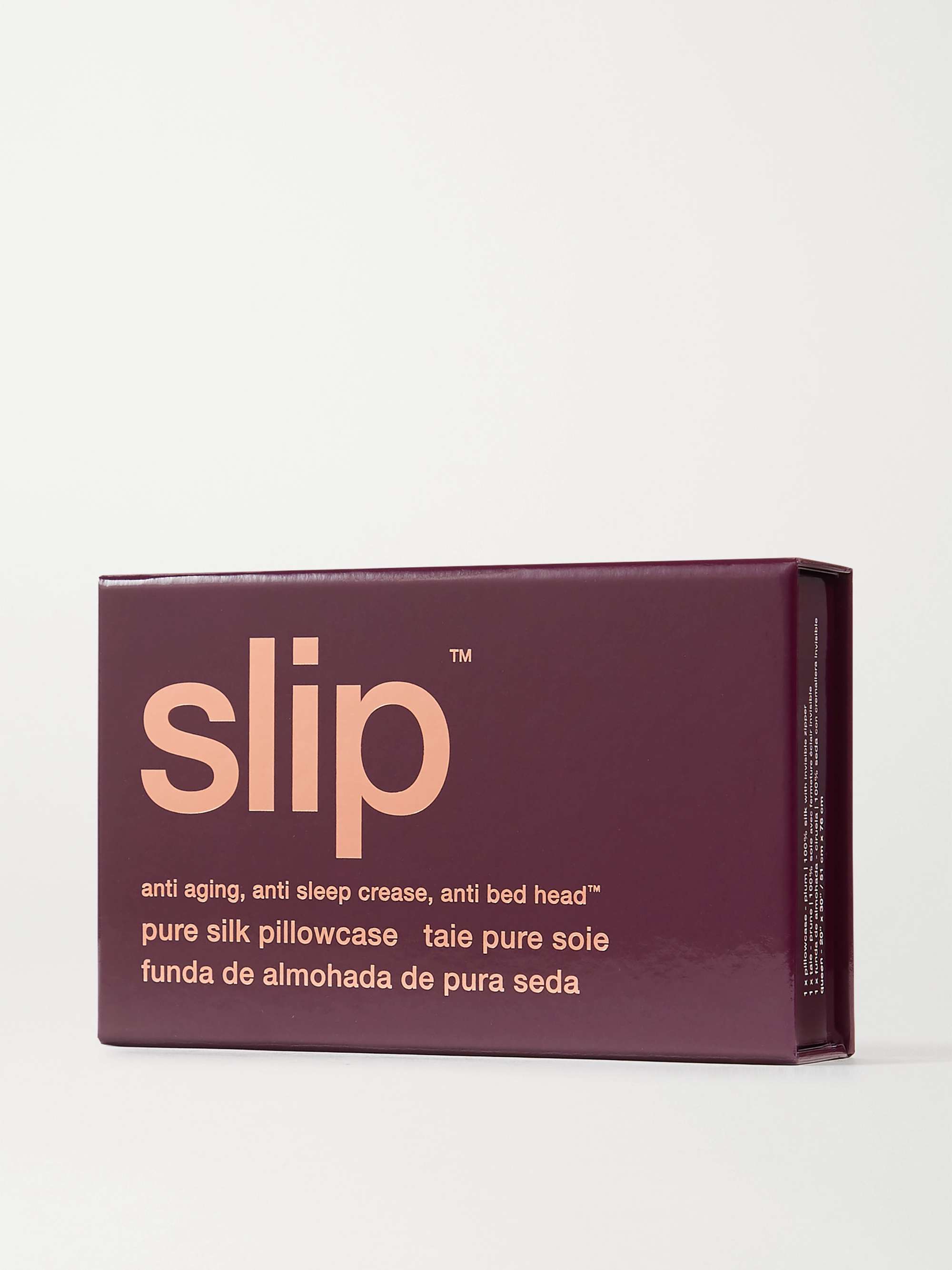 SLIP Embroidered silk queen pillowcase