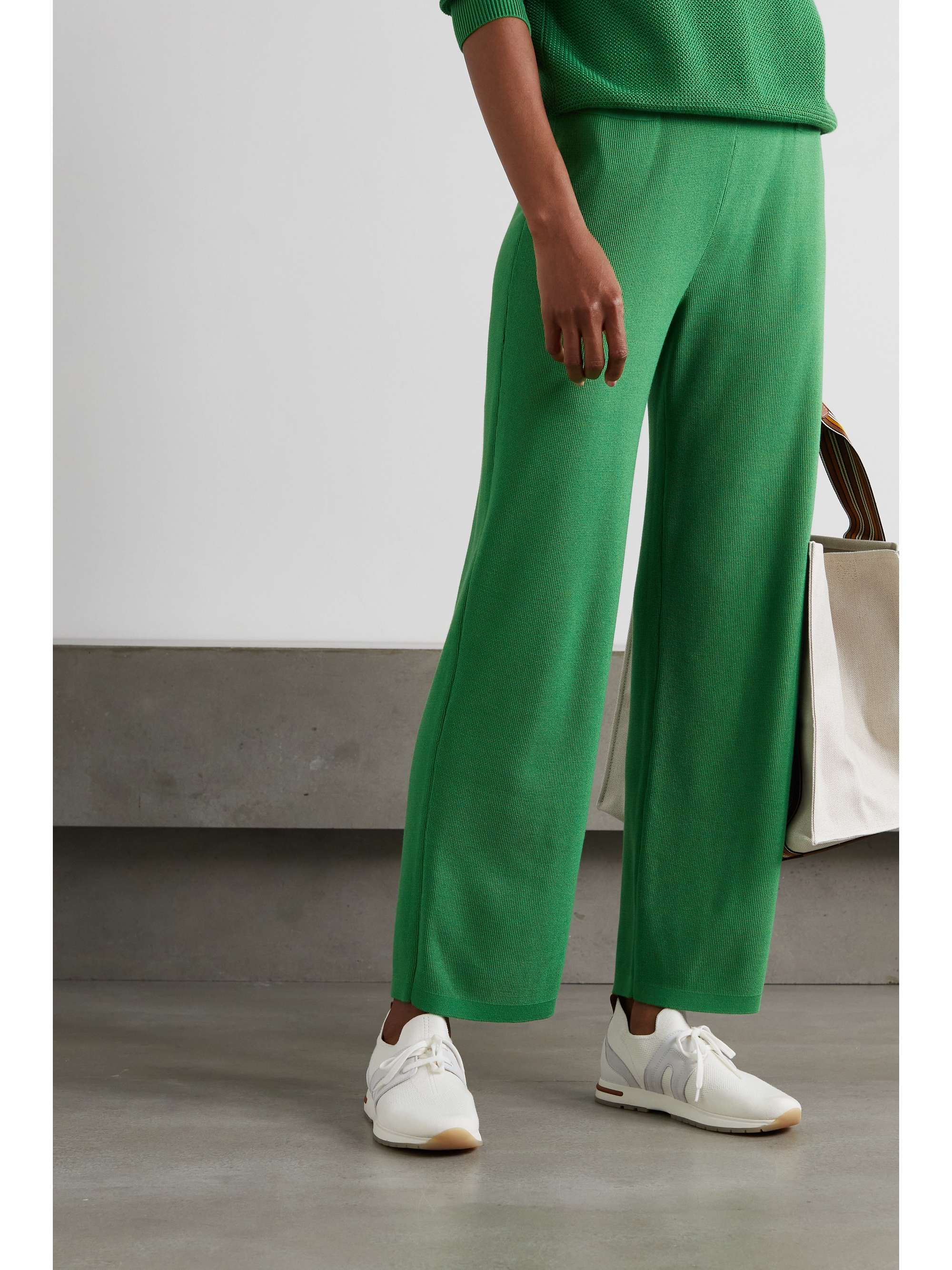 LORO PIANA حذاء سنيكرز Lp Flexy Walk ‏360 من الصوف بحوافٍ من جلد السويد والجلد